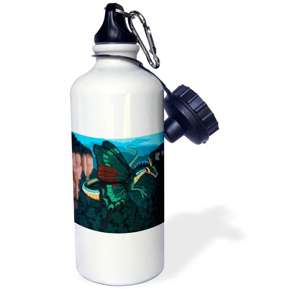 3dRose BUTTERFLY DRAGON, Sports Water Bottle, 21oz