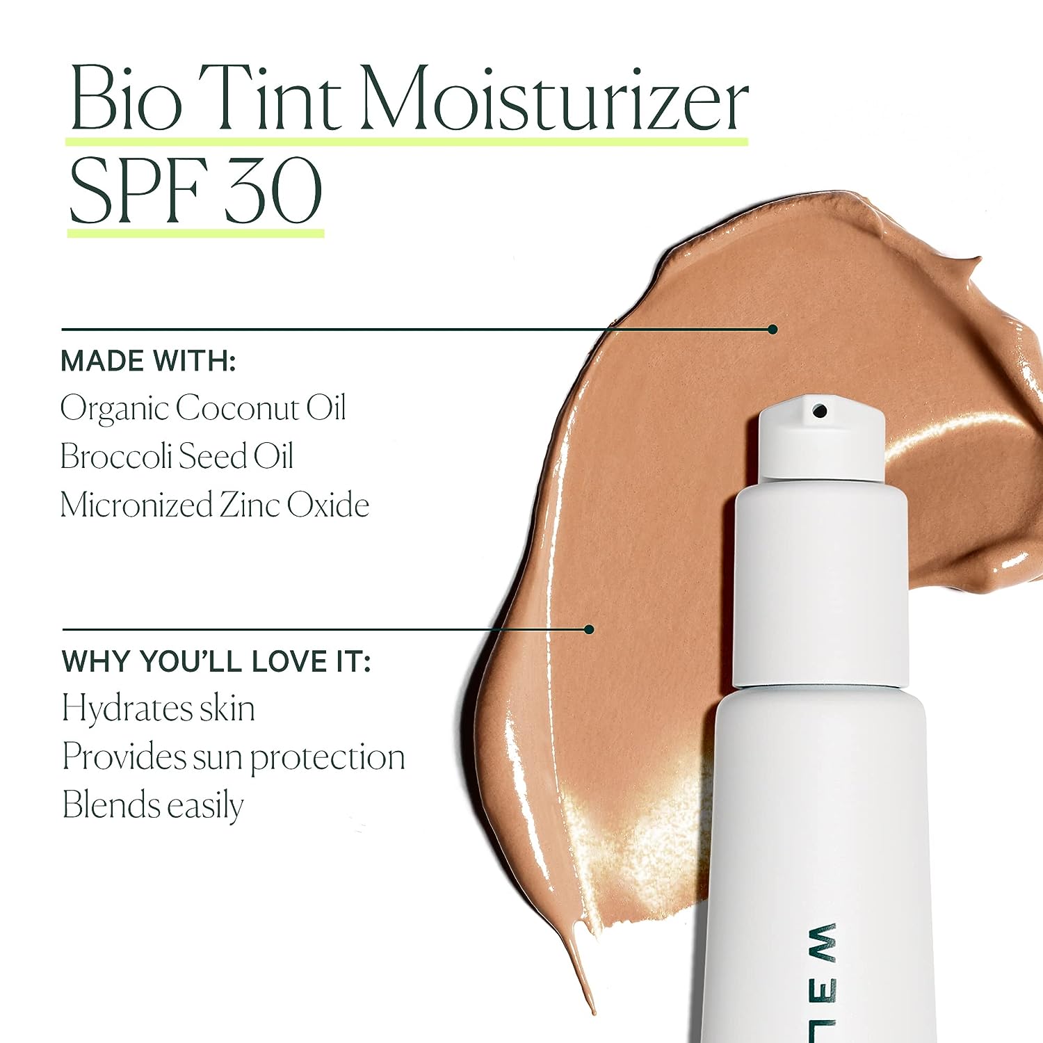WELL PEOPLE - Bio Tint SPF 30 Tinted Moisturizer | Plant-Based, Cruelty-Free Clean Beauty (2W, 1.2 oz | 35 ml)