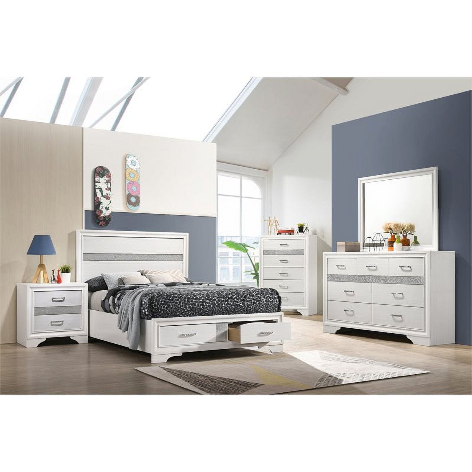 Miranda 4-piece Full Storage Bedroom Set White
