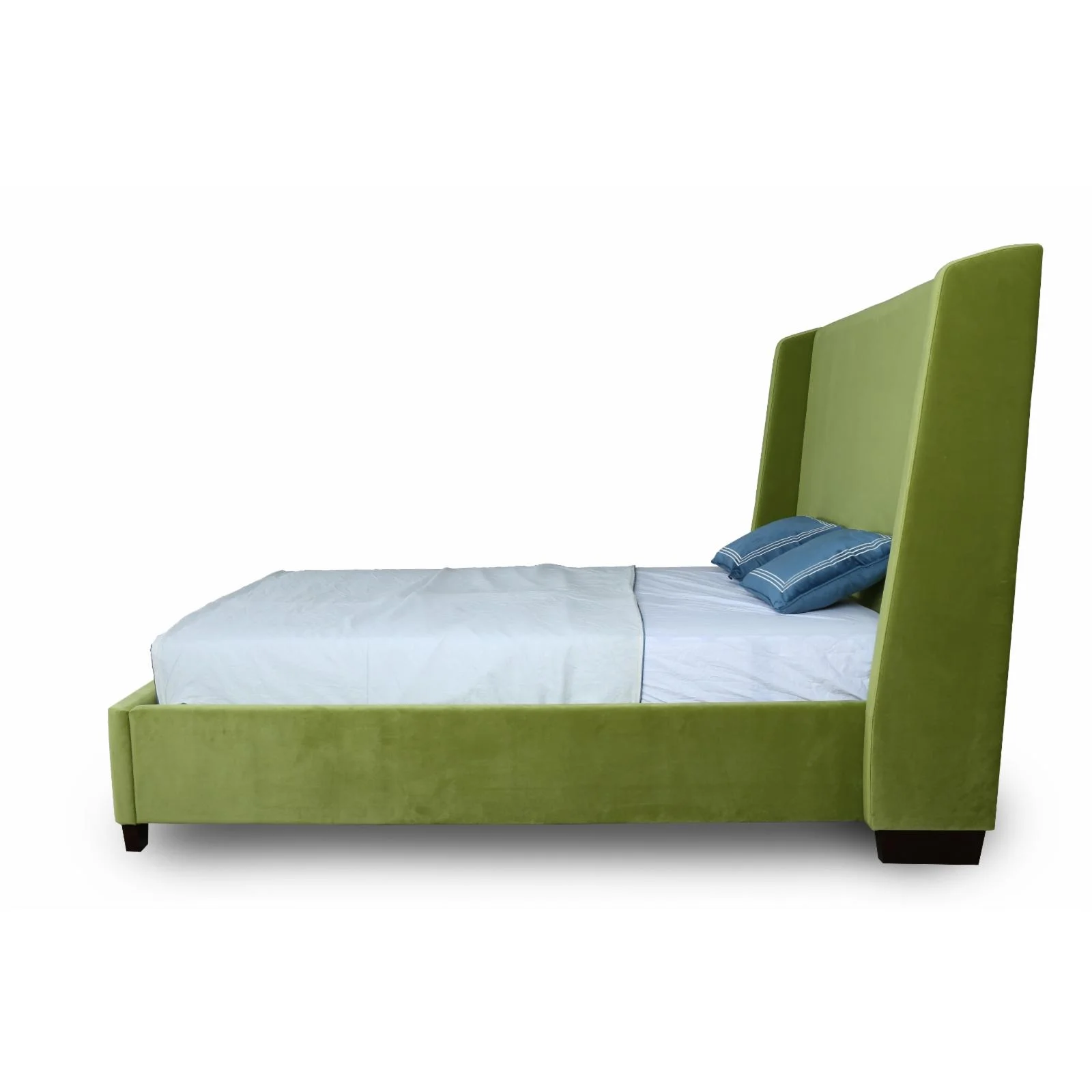 Manhattan Comfort Parlay Velvet Upholstered Full Size Bed Frame in Green