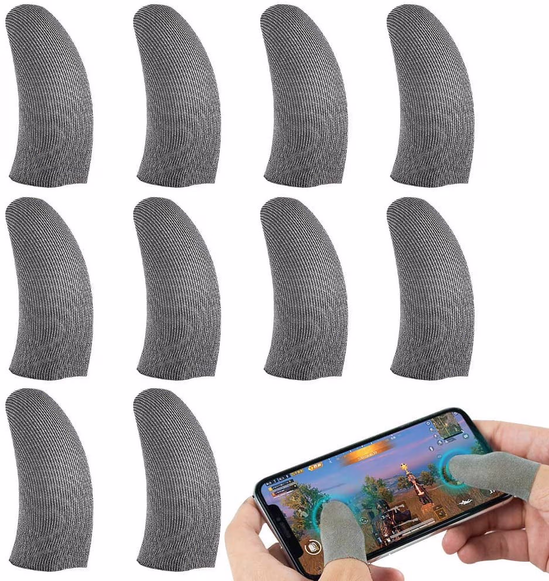 10 PCS Mobile Game Controller Mobile Game Finger Sleeve Sets, Breathable Anti-Sweat Full Touch Screen Cell Phone Finger Covers, Sensitive Shoot and Aim Keys for Call of Duty Mobile (black)