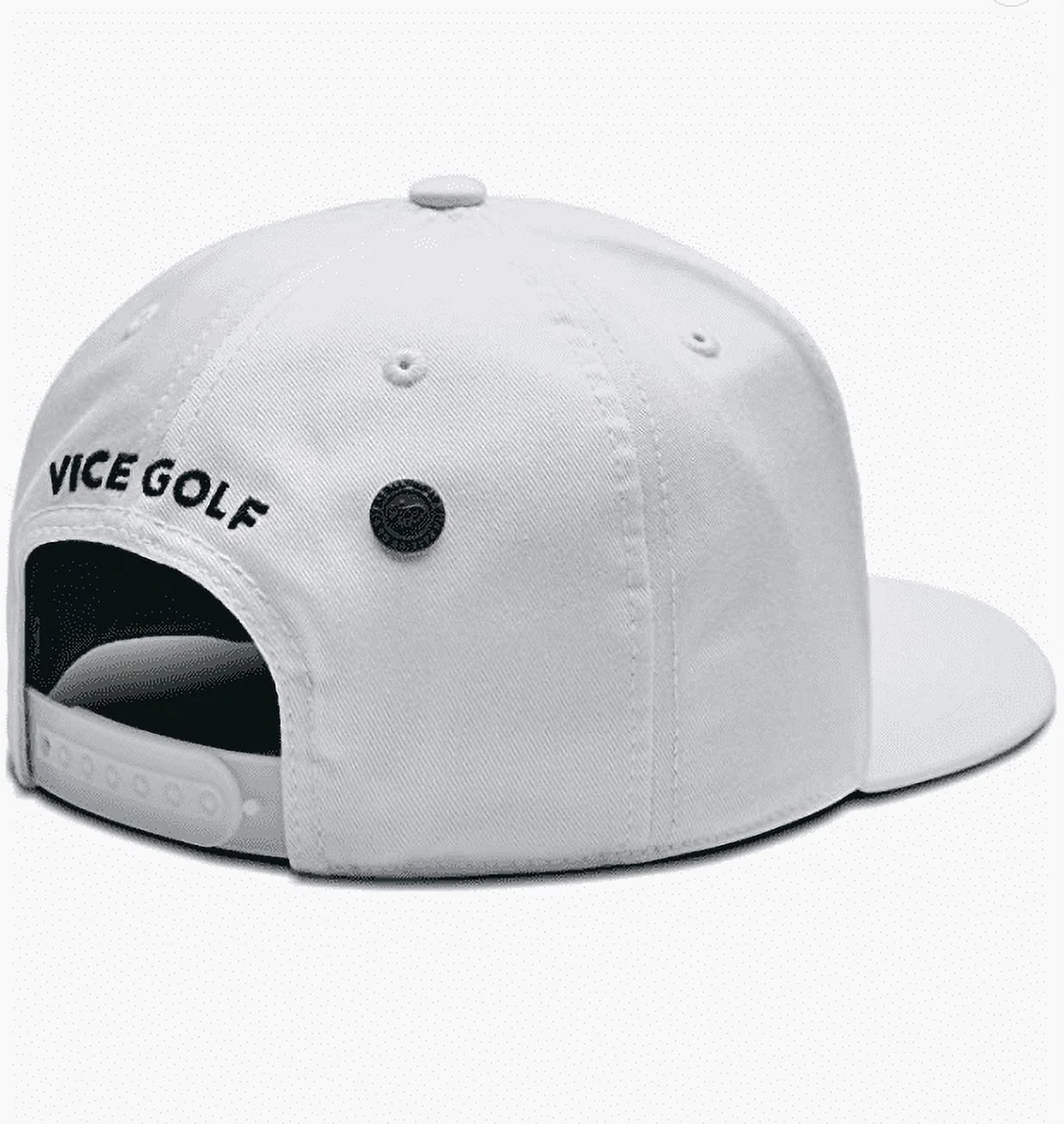 Vice Golf Hat Crew Cap, White Adjustable Size