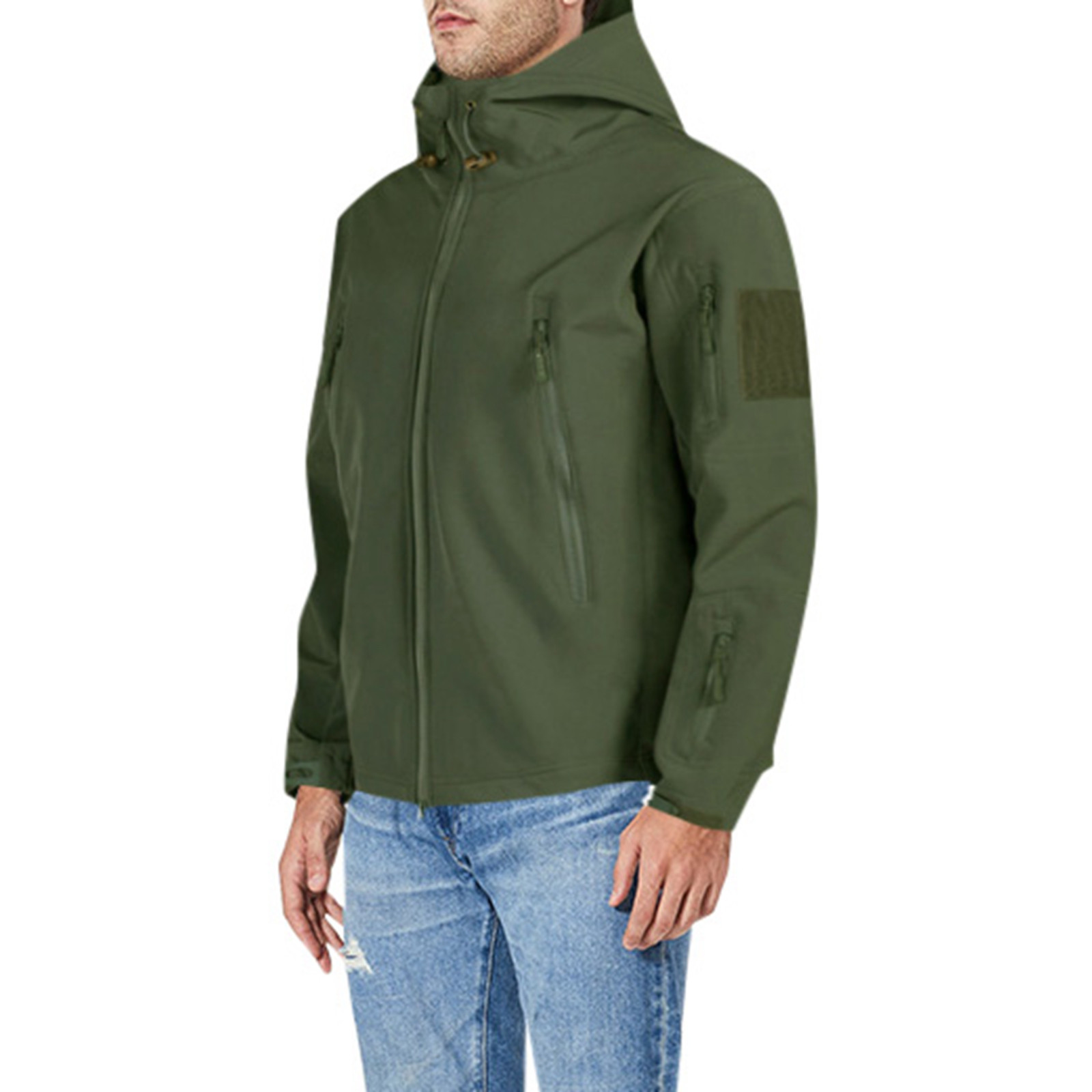 PMUYBHF Mens Rain Jacket Lightweight with Hood Autumn and Winter Men's Jacket 8 Pockets Water Jacket Softshell Lined Jacket Winter Coats Ski Jacket flannel jacket for men no hood