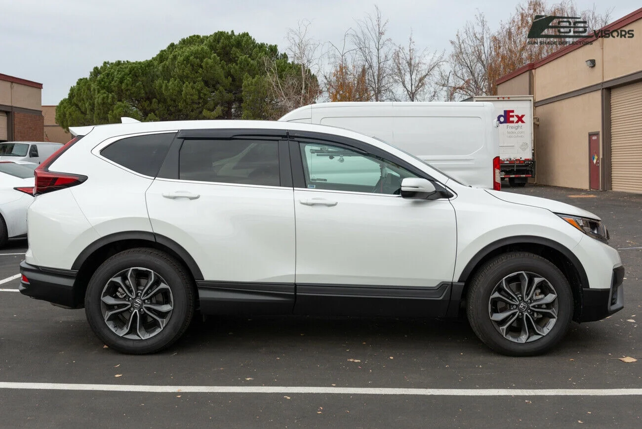 Extreme Online Store Replacement for 2017-2022 Honda CR-V | EOS Visors JDM Mugen Style Smoked Tinted Side Window Vent Visors Rain Guard Deflectors DWV-V126