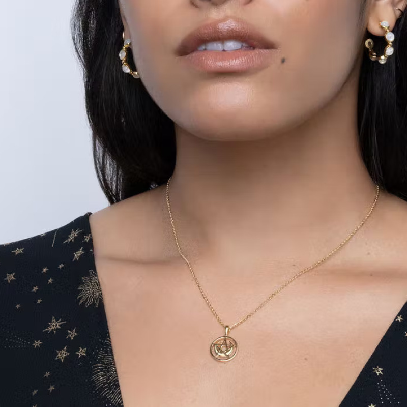 New Arrival INS Design Enamel Tarot Pendant Necklace Jewelry 18K Gold Plated Star Women Jewelry Necklace