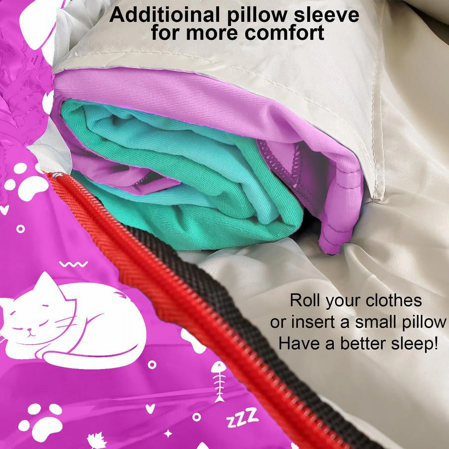 KidzAdventure 32F - 59F Mummy Kids Sleeping Bag - Pink Best Friends Theme