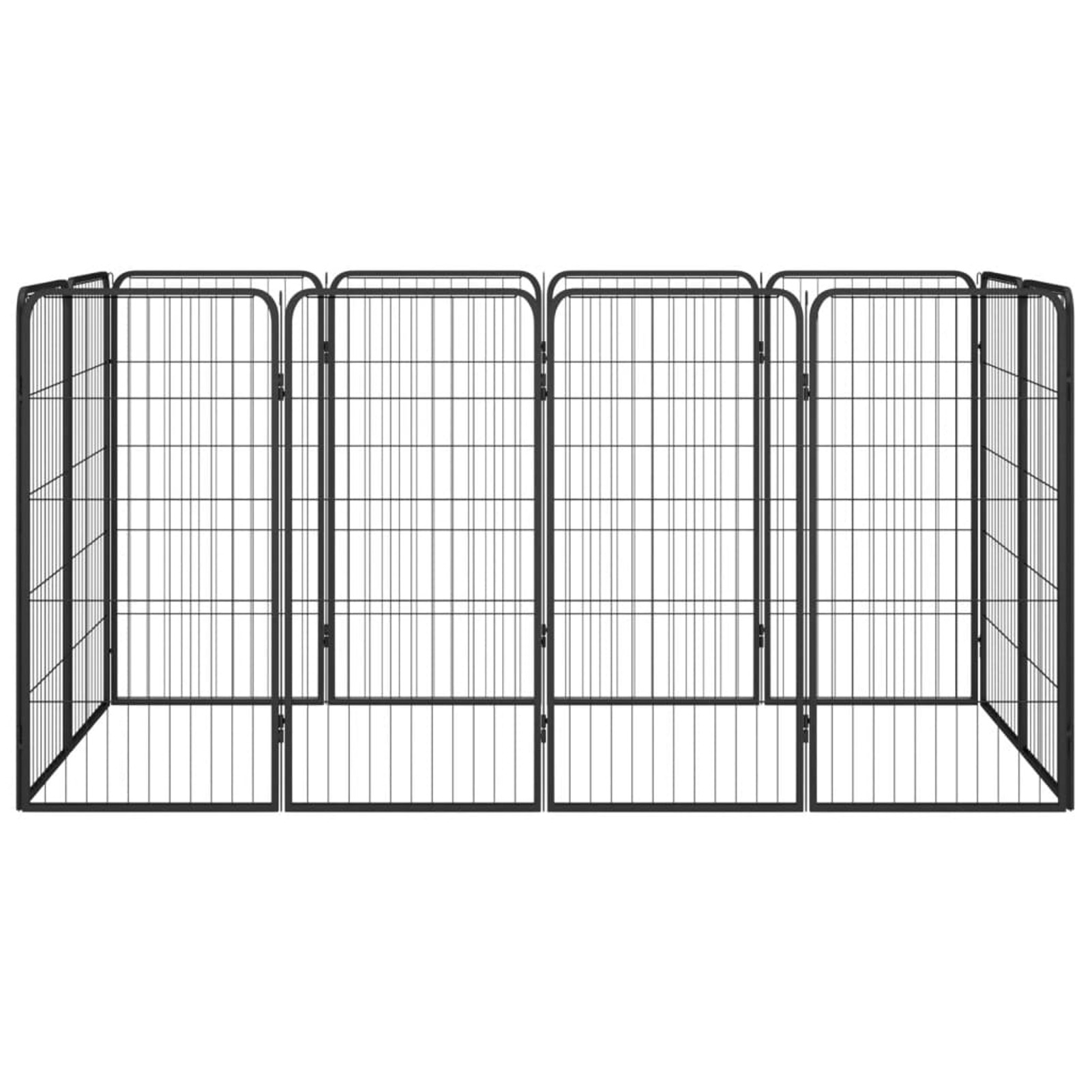 Htovila 12-Panel Dog Playpen Black 19.7
