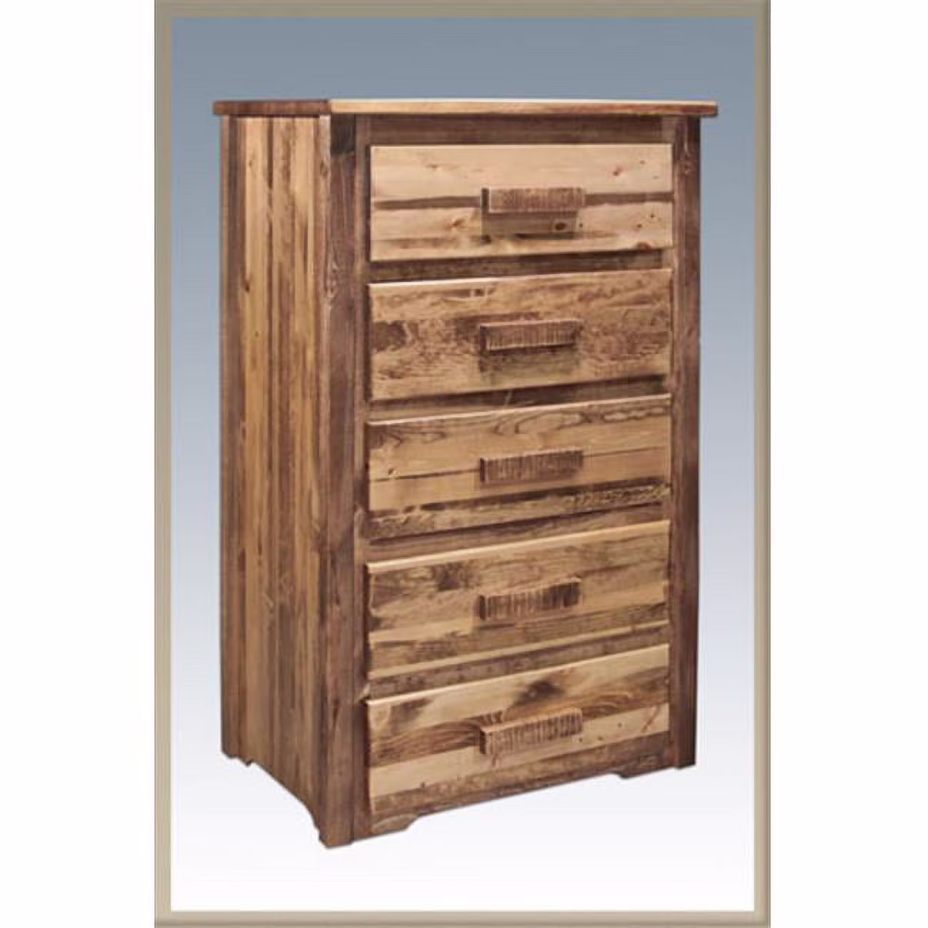 Homestead 5 Drawers Chest - Stained and Lacquered