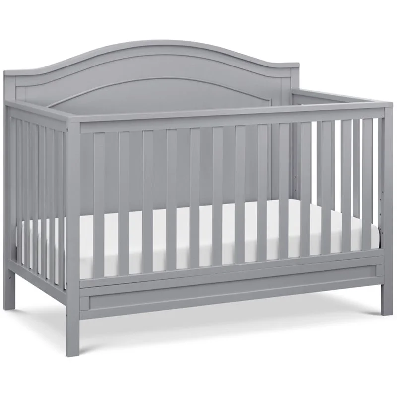 4-in-1 Convertible Crib and Dresser Changing Table Set with Mattress in Gray