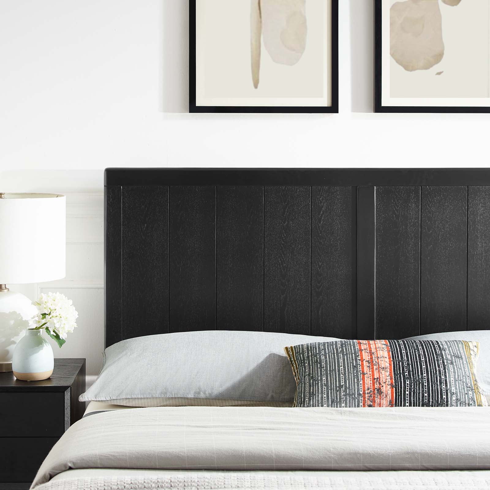 Modway Robbie Twin Wood Headboard in Black