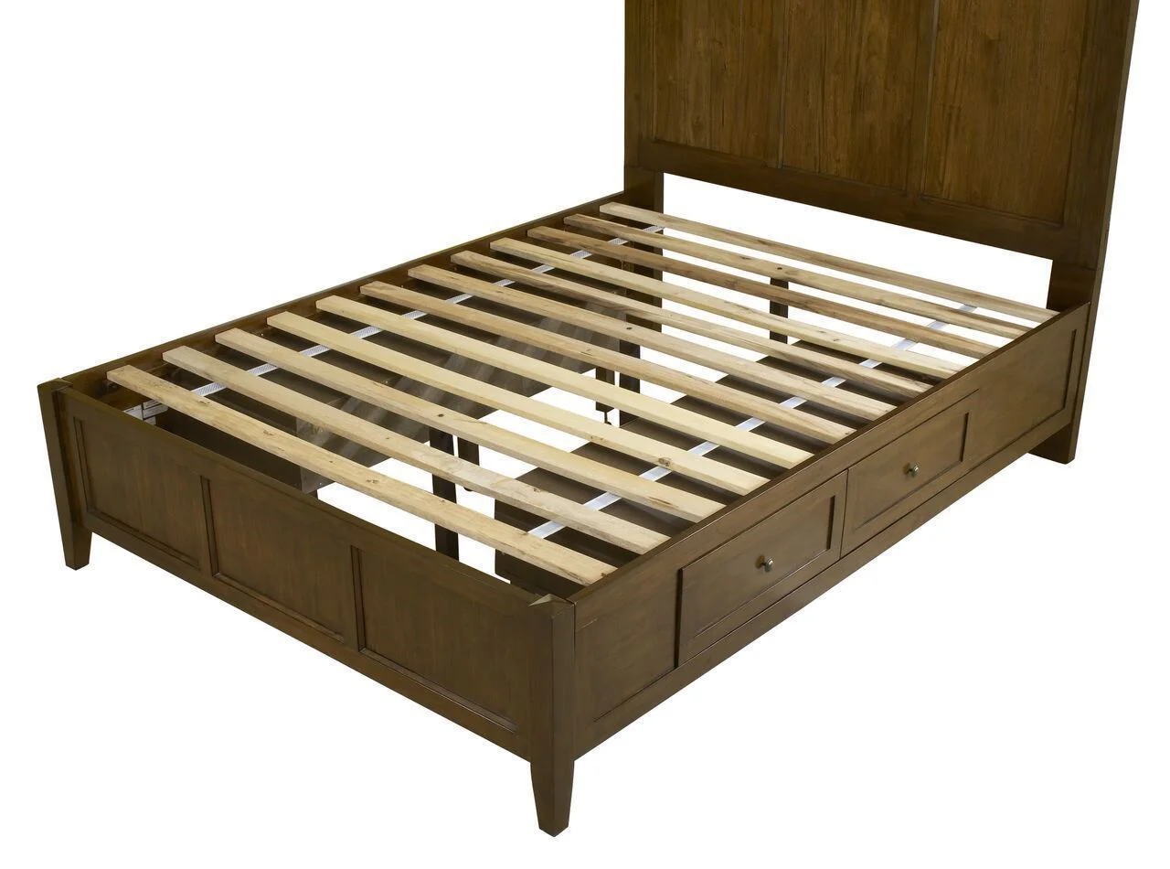 Pantego Shaker Full Storage Bed in Pecan Mahogany