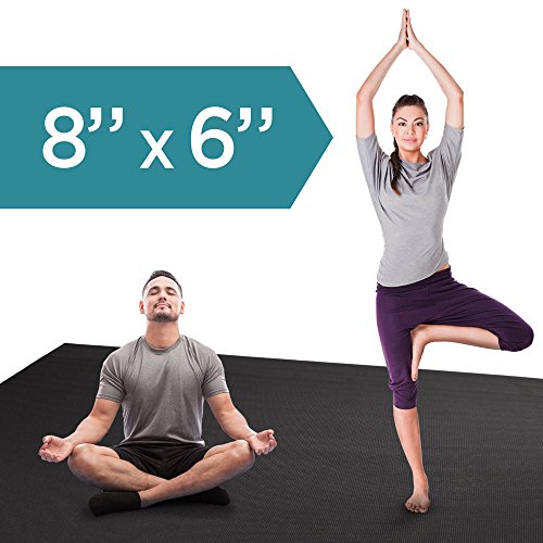 Crown Sporting Goods 8 x 6' All Purpose Extra Large Exercise Floor for Yoga, Home Gym Equipment, and Cardio Workouts