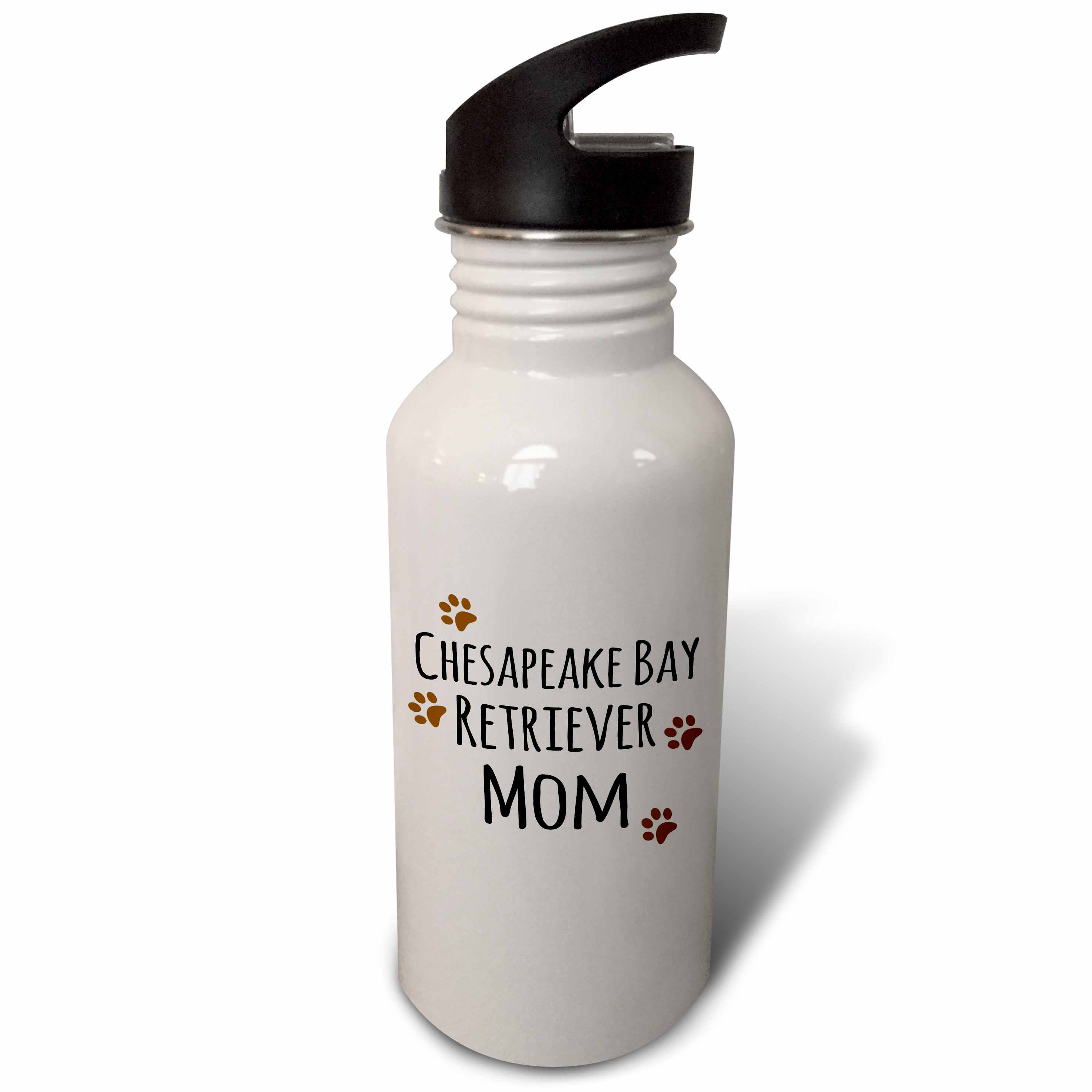 Chesapeake Bay Retriever Dog Mom - Doggie by breed - brown muddy paw prints - doggy lover pet owner 21 oz Sports Water Bottle wb-154095-1