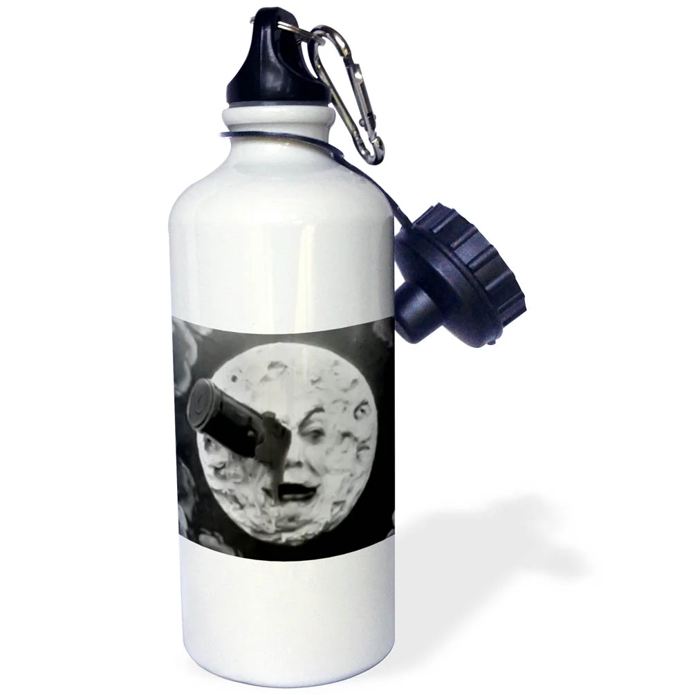 A Trip to the Moon (Grayscale Fuzzed) 21 oz Sports Water Bottle wb-50669-1
