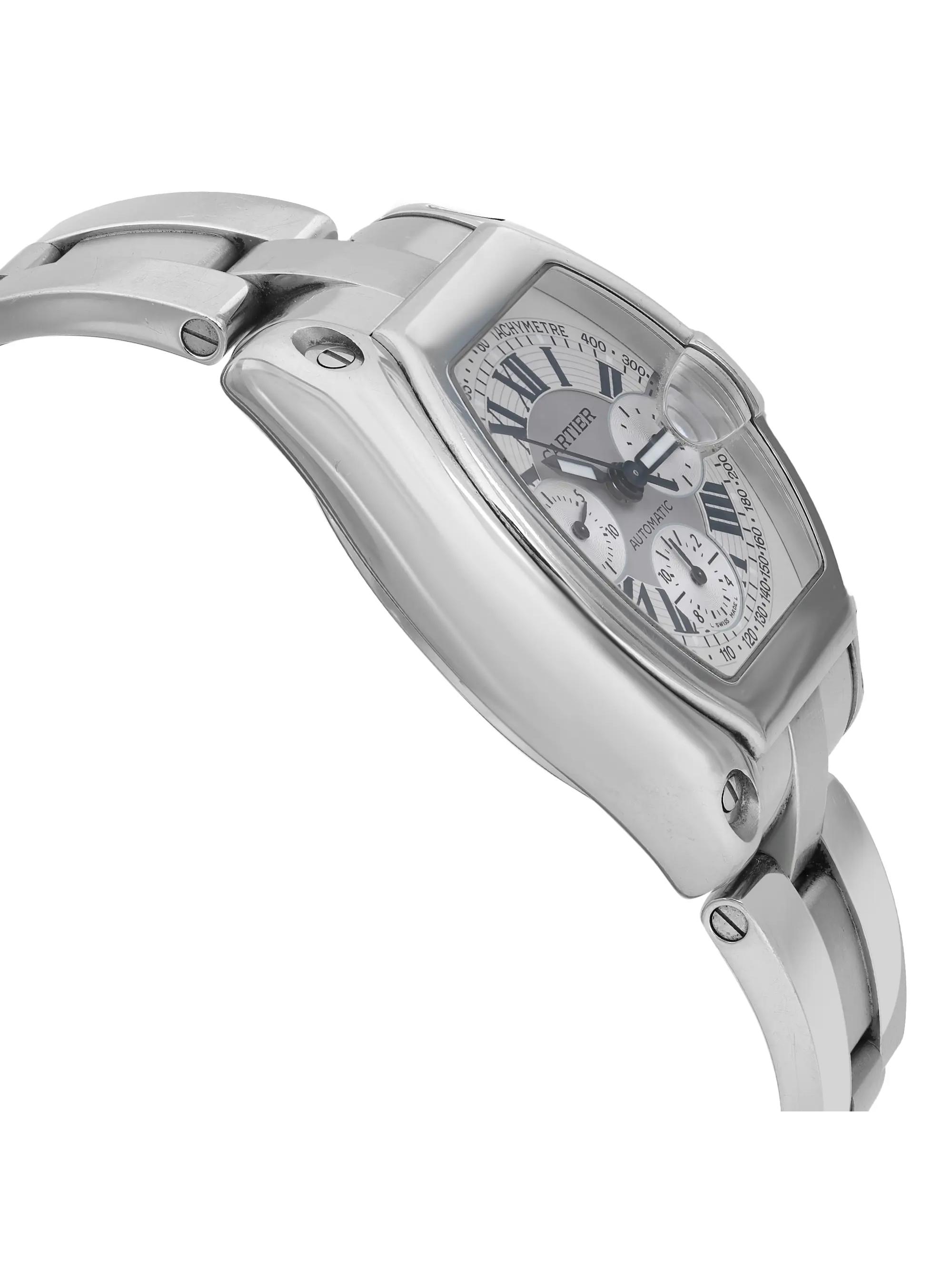 Cartier Roadster XL Steel Silver Dial Automatic Men Watch W62019X6