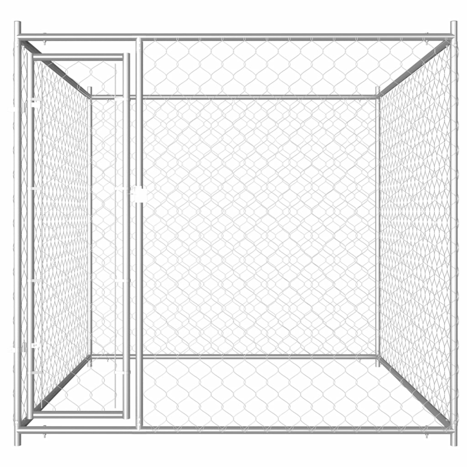 moobody Outdoor Dog Kennel Galvanized Steel Mesh Sidewalls Fence Pet Playpen Lockable Latch Gate Cat Duck Chicken Rabbit Fence Pet Exercise Fence 76 x 76 x 72.8 Inches (L x W x H)