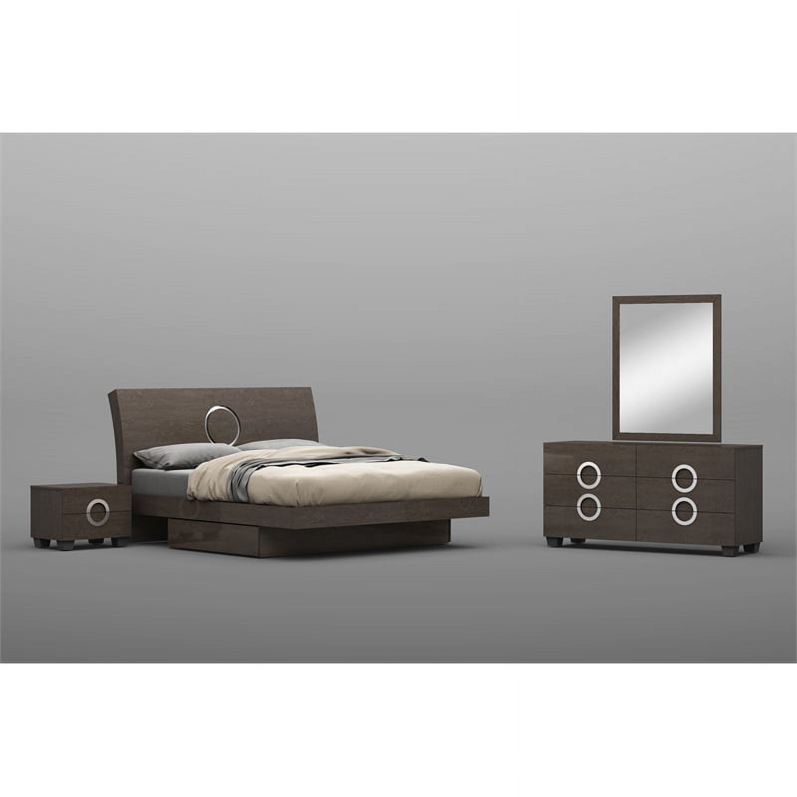 Titan Furnishings Rita 4-Piece Wood Eastern King Bedroom Set in Gray