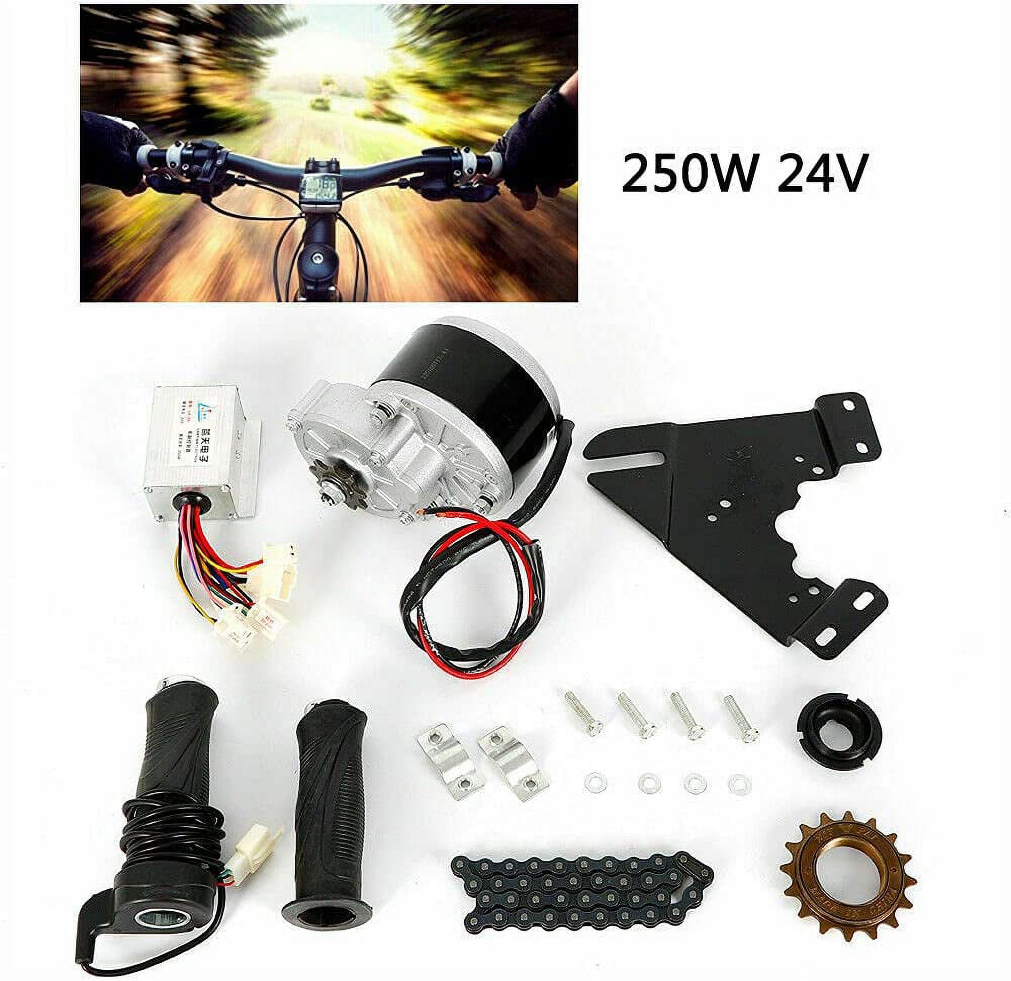 Miumaeov 24V Electric Bicycle Conversion Kit, 250W Electric Bicycle DC Motor Conversion Kit Freewheel Bike for 16-18 inch Ordinary Bicycle