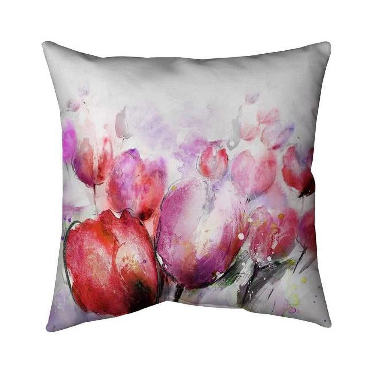 Begin Home Decor 5541-2626-FL98 26 x 26 in. Abstract Blurry Tulips-Double Sided Print Indoor Pillow