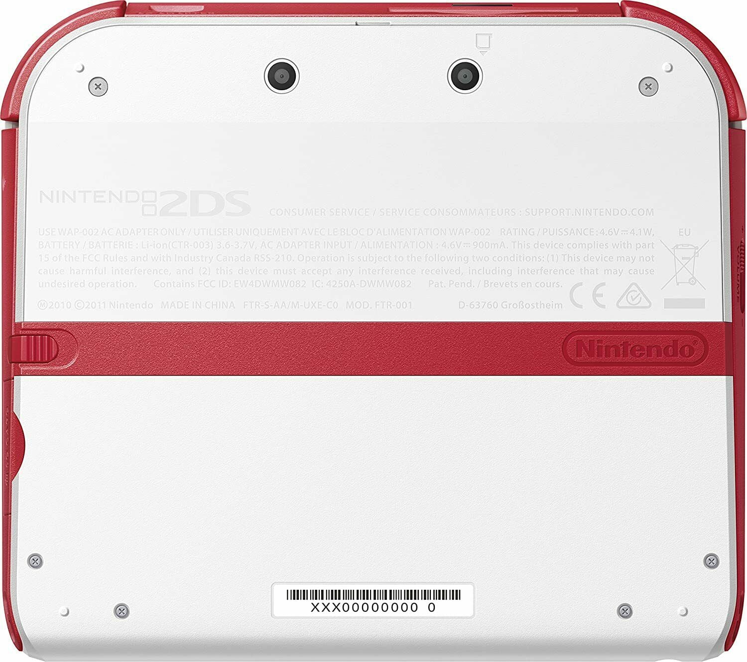 Nintendo 2DS Console - Red + White [Nintendo 2DS System]