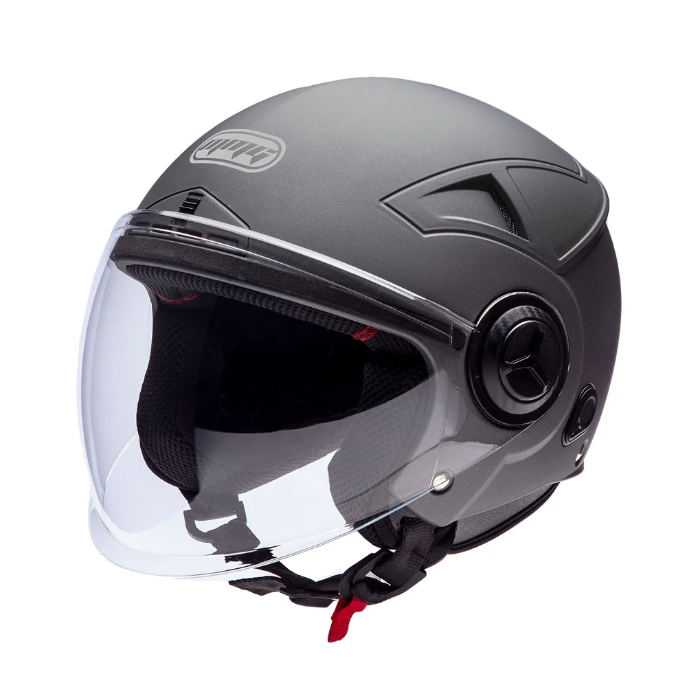 MMG Motorcycle Open Face Helmet DOT Flip-Up Visor Matte Gray (Small) Model 28
