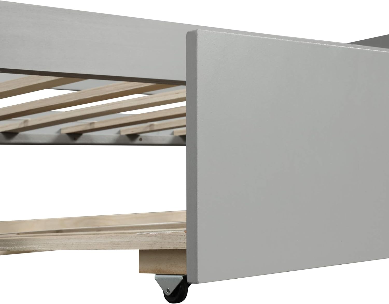 Solid Wood Frame Daybed With Pull Out Trundle, Captains Bed Bed Frame