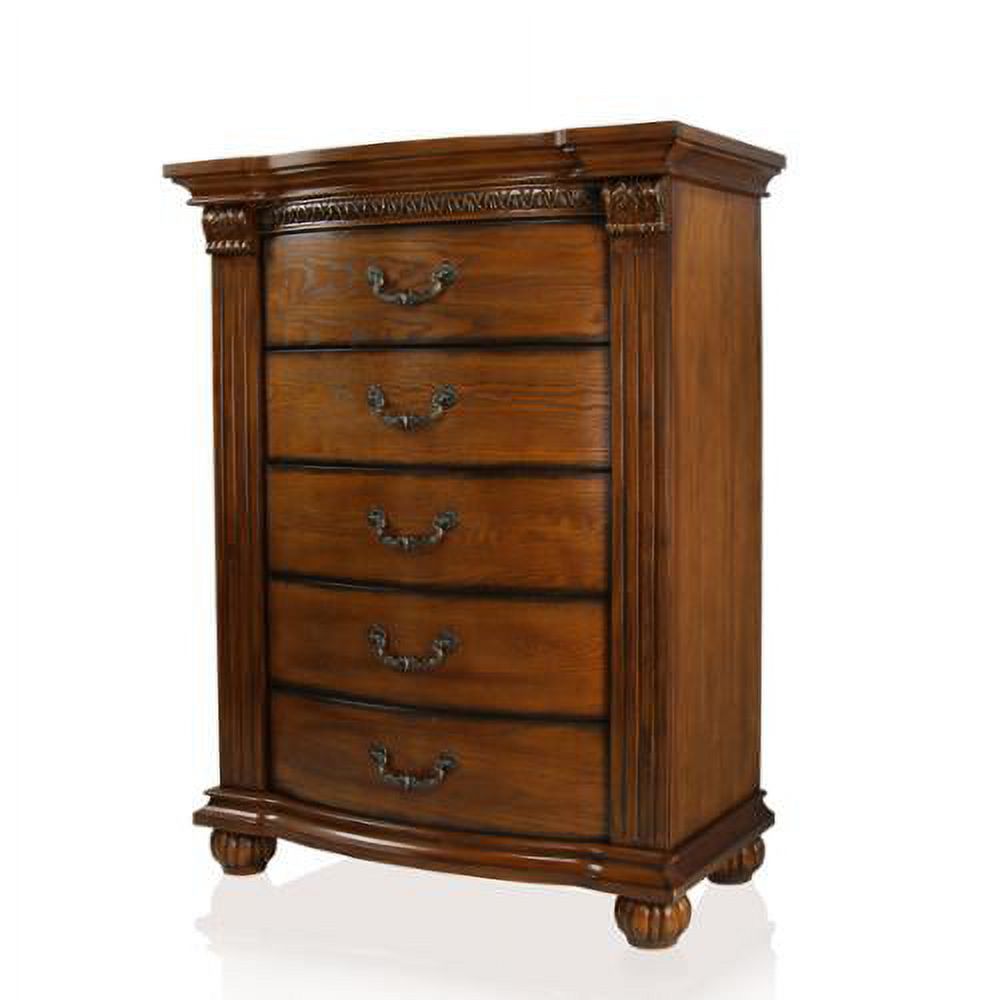 Furniture of America  Sern Traditional Oak Solid Wood 5-drawer Chest