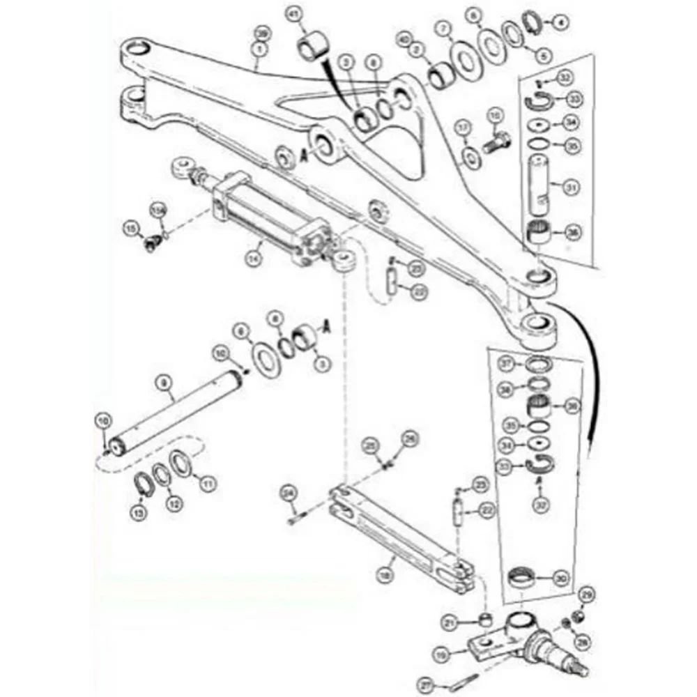 RAParts D103156 King Pin Kit Fits (PV435 & PV436 will also work on rear axles on fork li