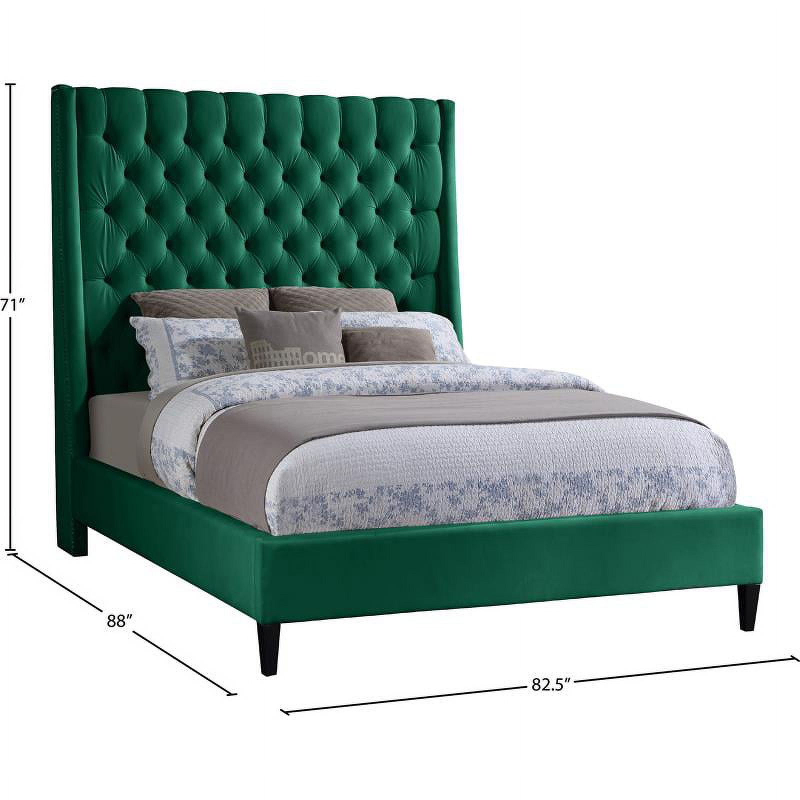 Meridian Furniture Fritz Green Velvet King Bed