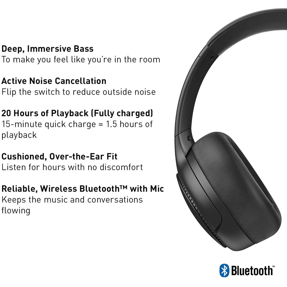 Panasonic RB-M700BE-K Imseriv Bass with Noise-Canceling Headphones