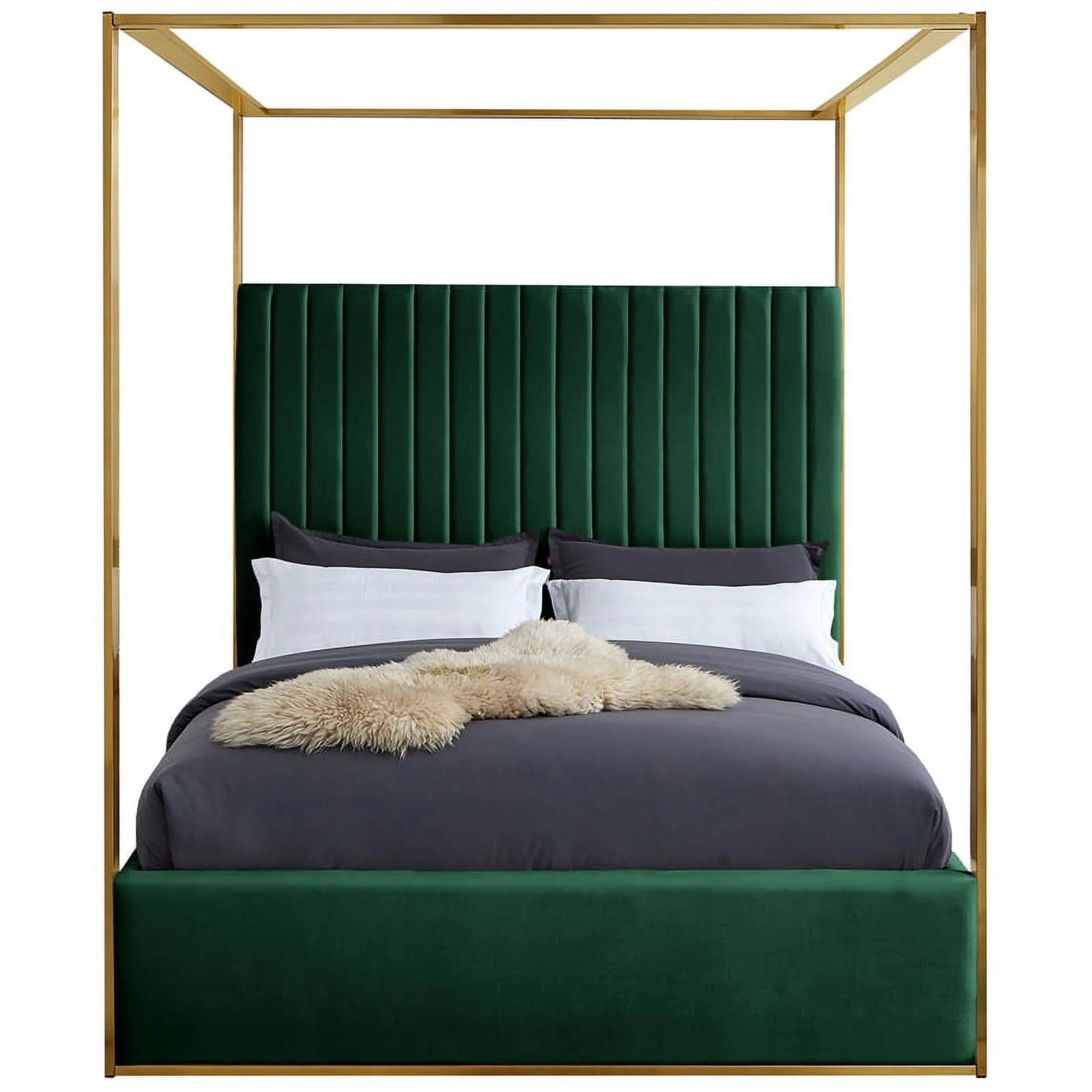 Meridian Furniture Jones Green Velvet King Bed
