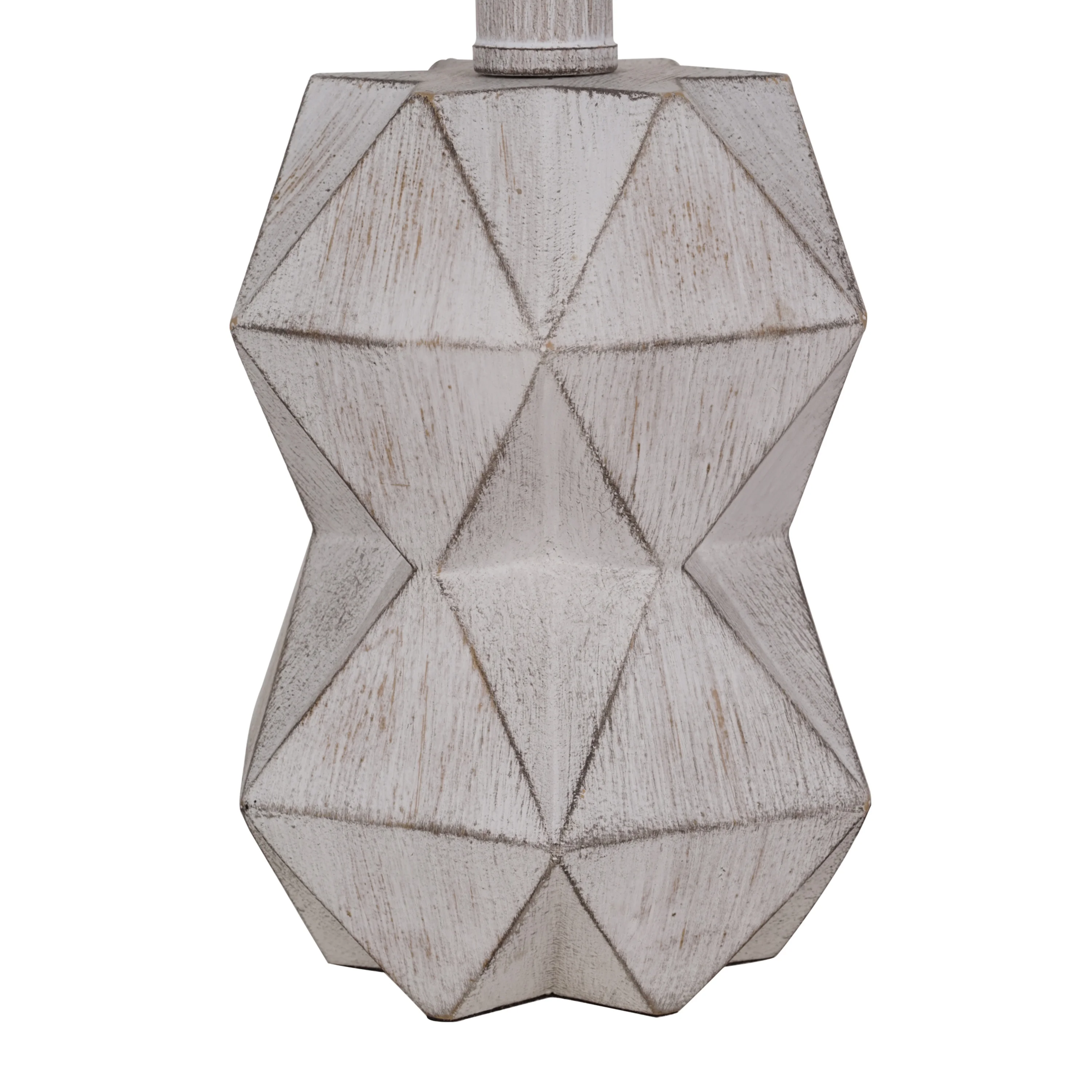 Better Homes & Gardens White Wash Faceted Faux Wood Table Lamp, 15.75