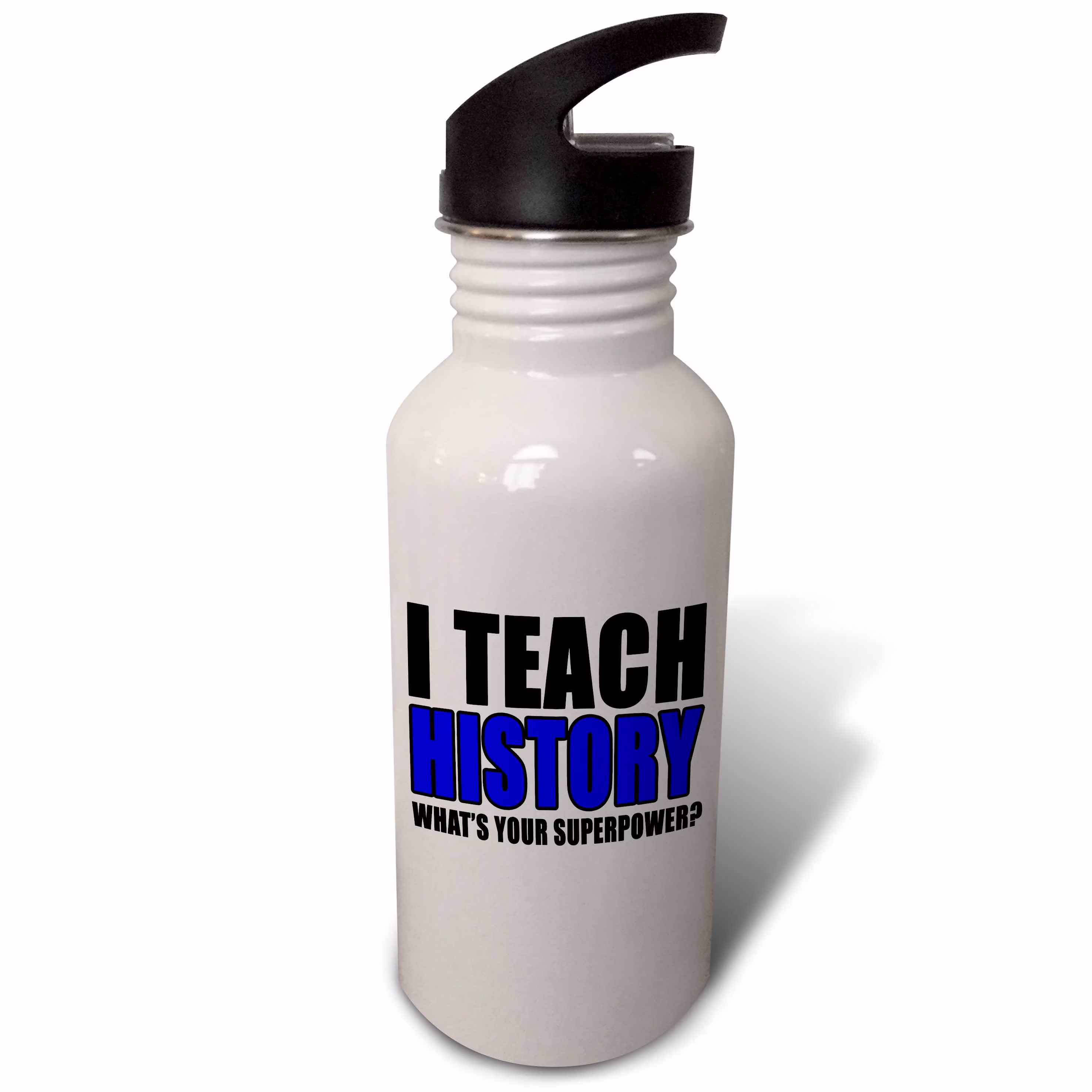 I Teach History Whats Your Superpower Blue 21 oz Sports Water Bottle wb-224015-1