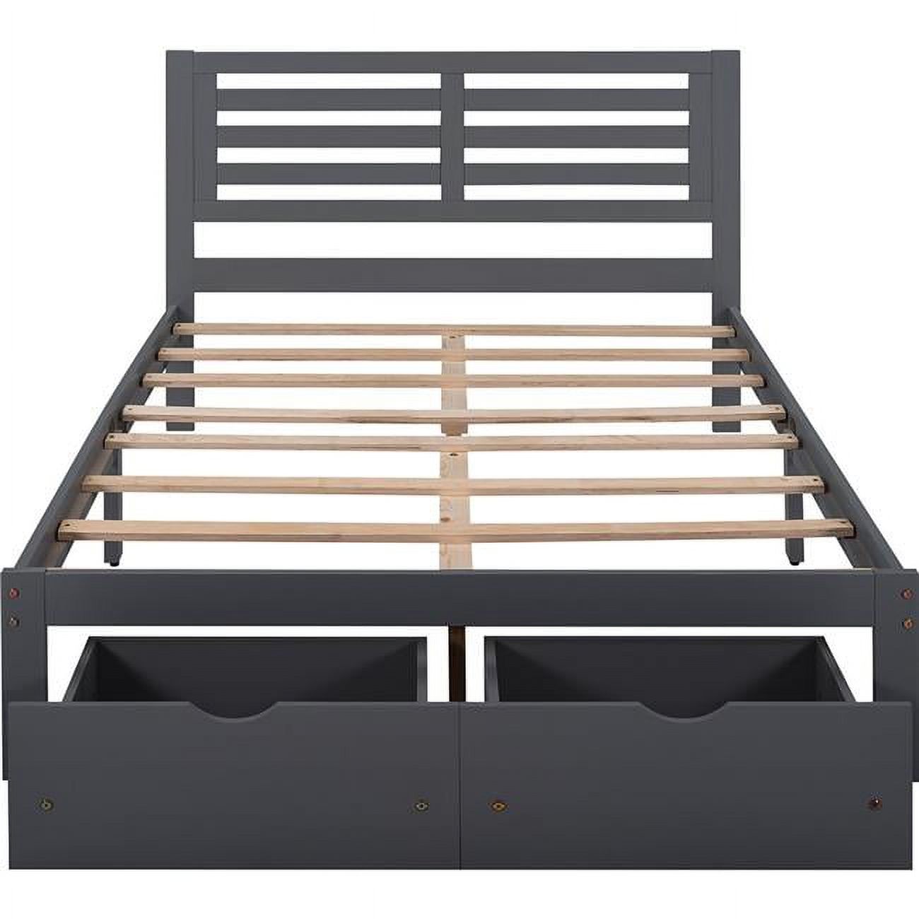 HomeRoots  41 x 54 x 75 in. Full & Double Size Gray Bed