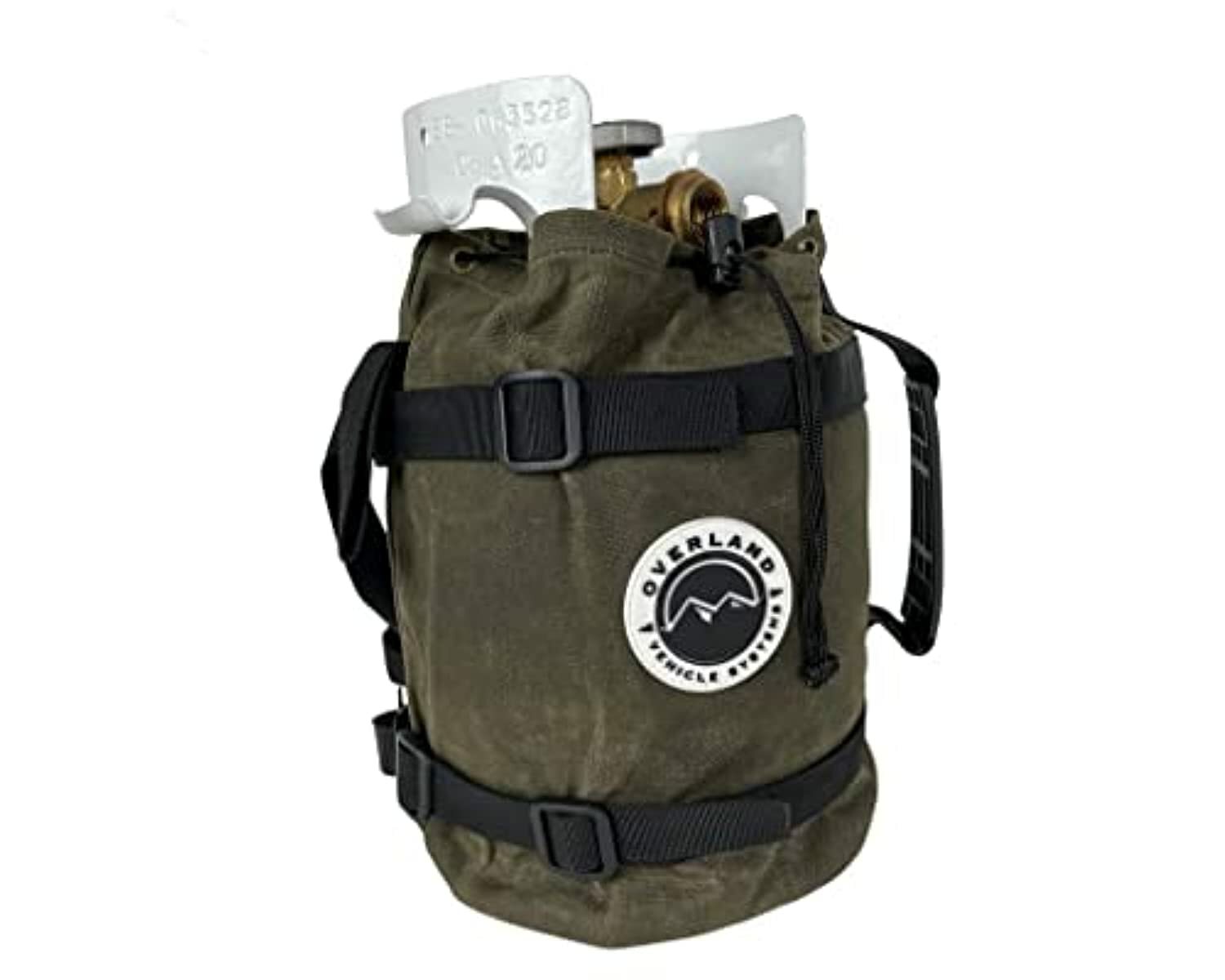 Overland Vehicle Systems Propane Bag with Handle and Straps - #16 Waxed Canvas