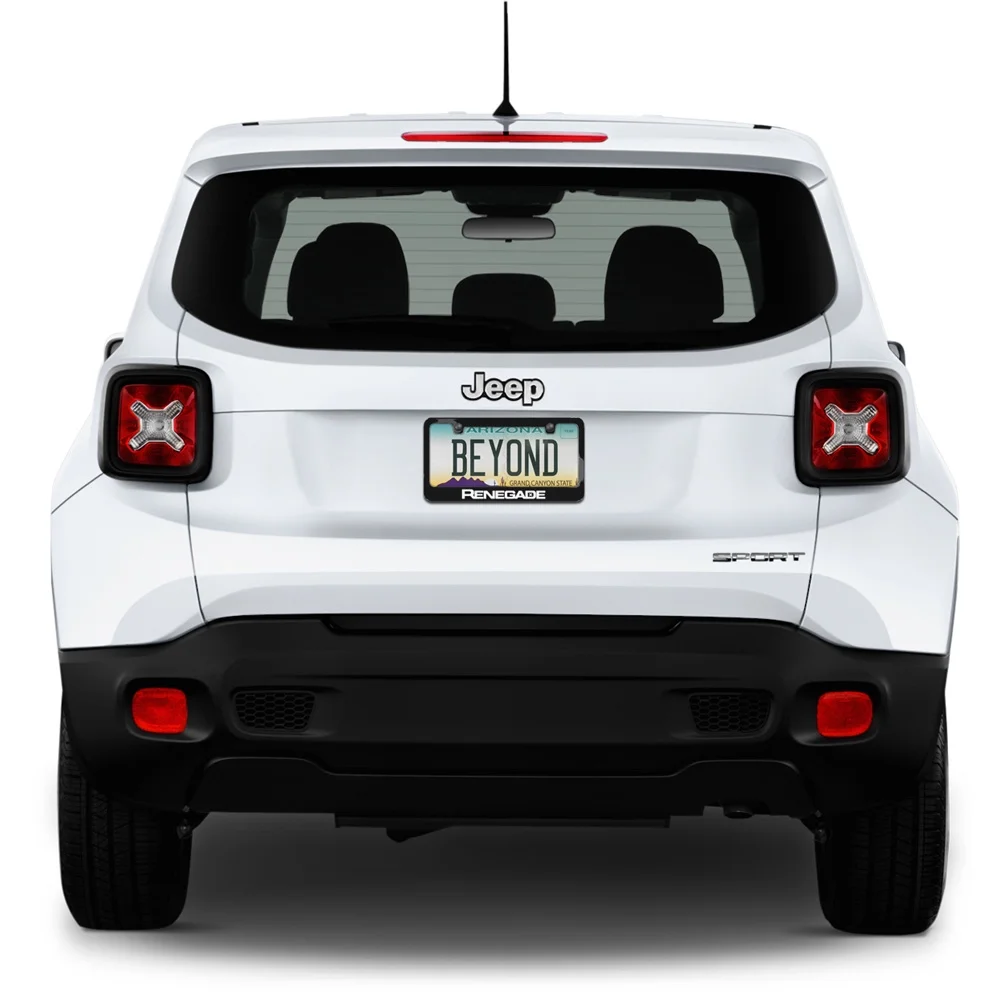 Jeep Renegade Black Metal License Plate Frame