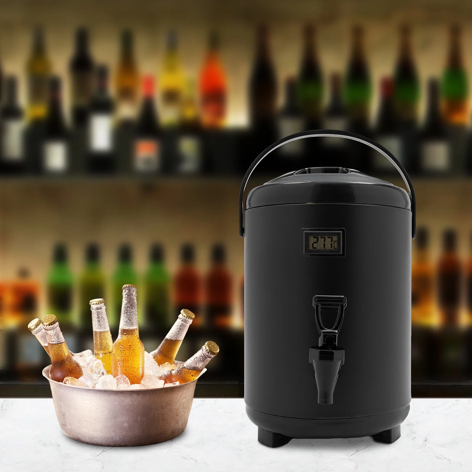 8L Insulated Beverage Dispenser Hot Cold Drink Water Dispenser W/ Handle