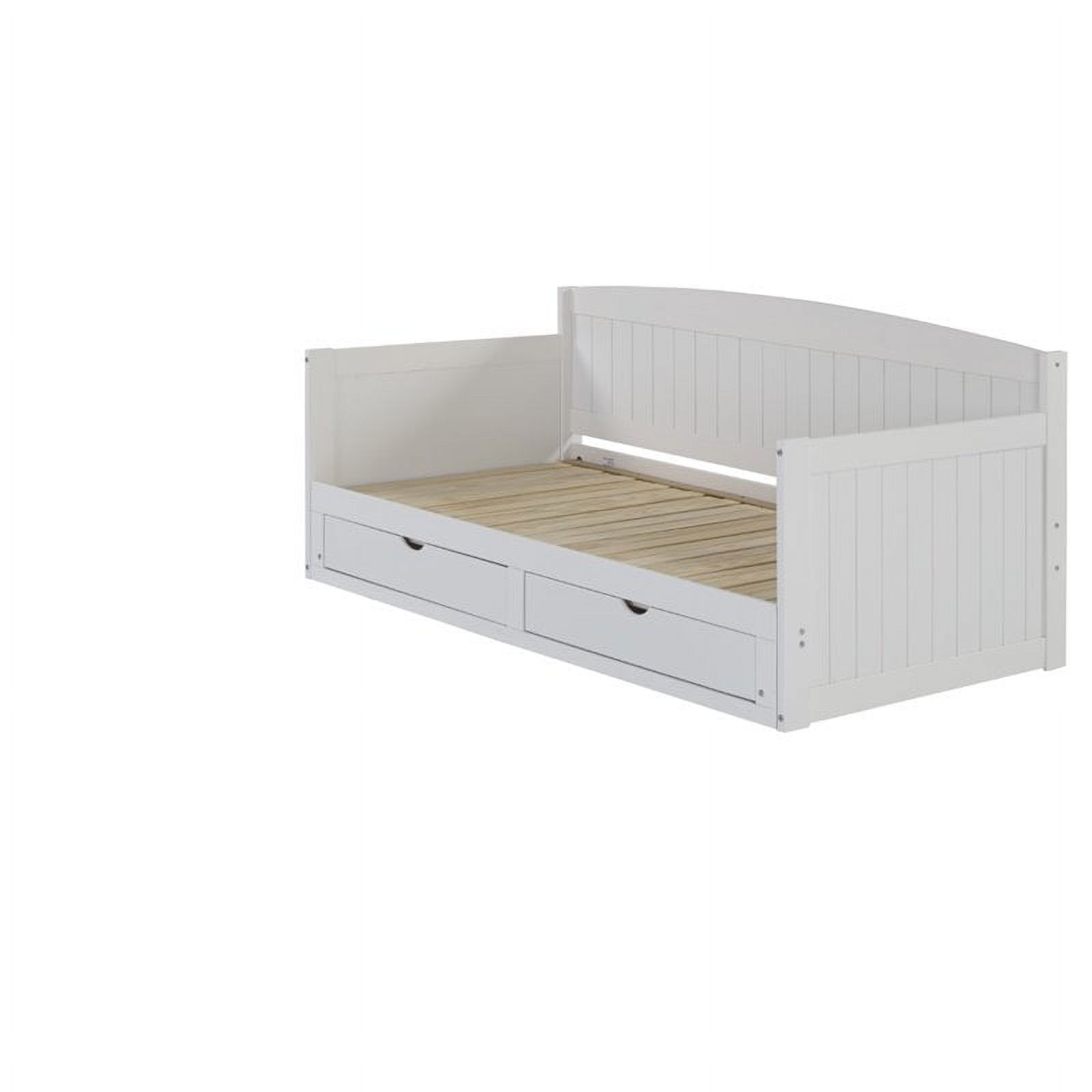 Roseberry Kids Transitional Wood Daybed with King Conversion in White