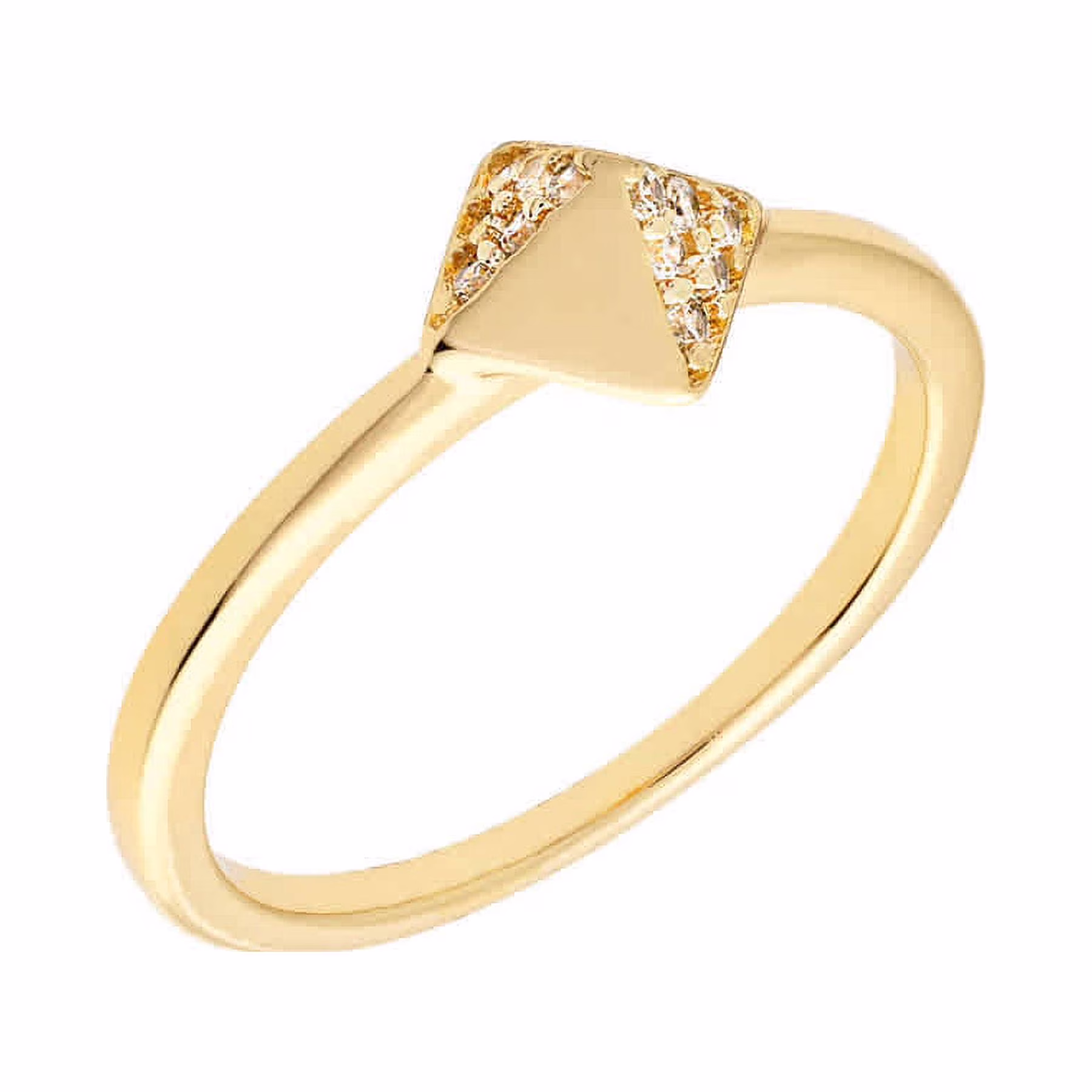 Sole Du Soleil SDS10849R8 Lupine Collection Womens 18k Yellow Gold Plated Stackable Pyramid Fashion Ring - Size 8