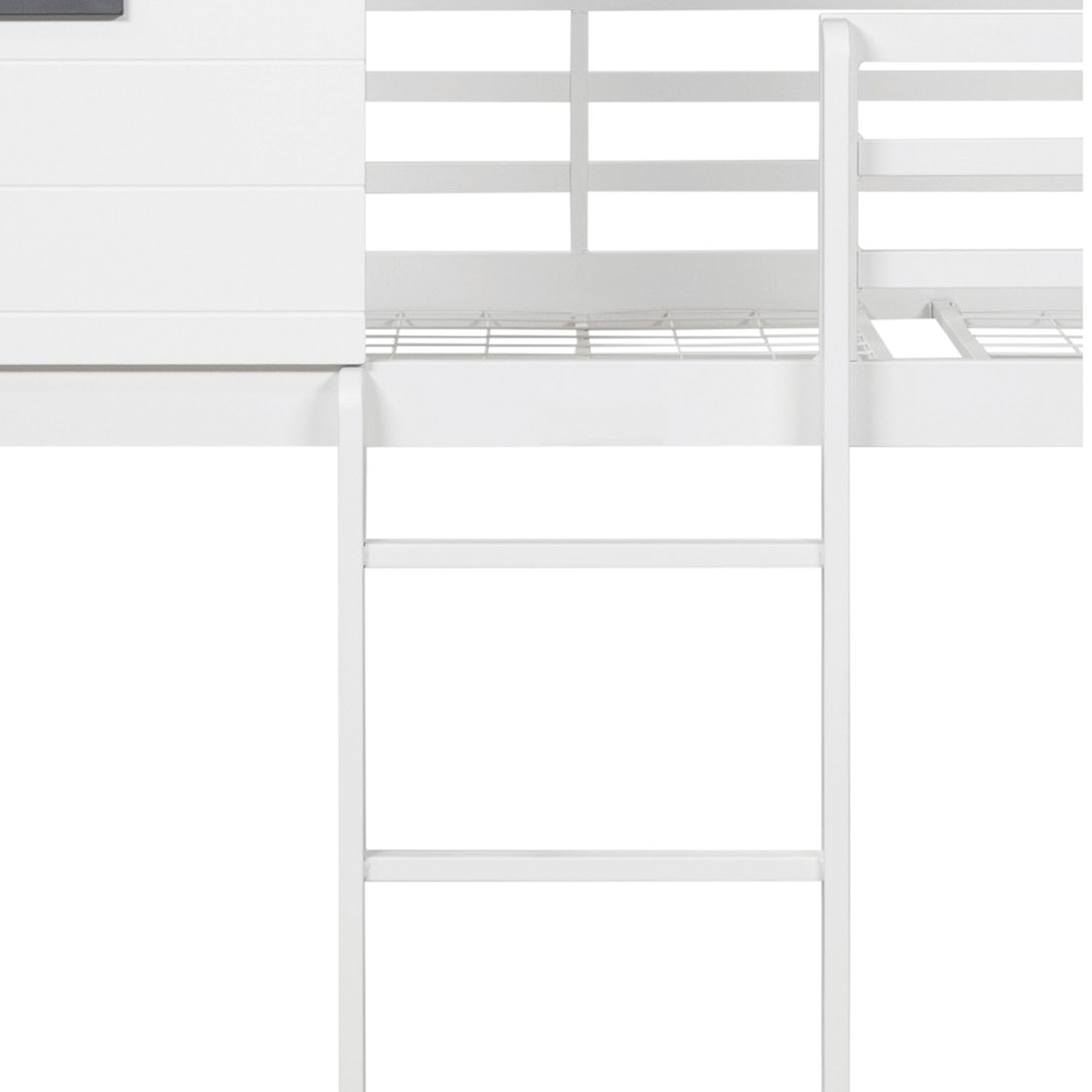 Furniture of America Vaia Transitional White Twin-over-Twin Metal Bunk Bed by