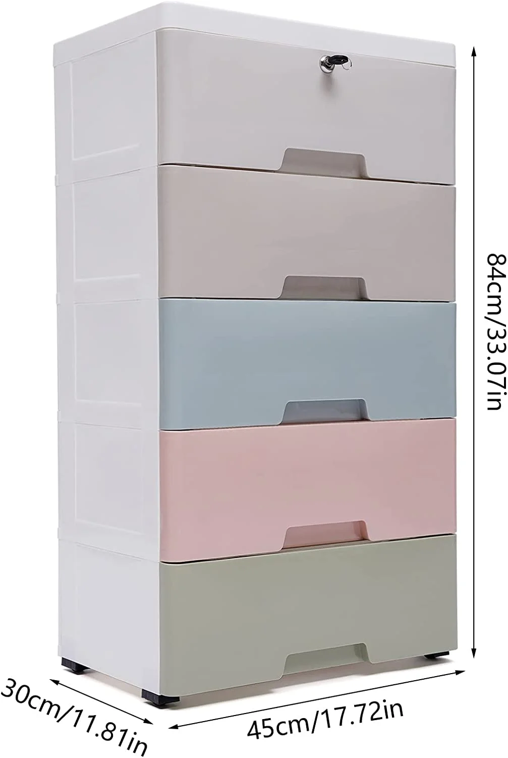 TFCFL Modern Plastic Dresser Storage Cabinet 5 Layers Drawers Stackable Unit Cabinet