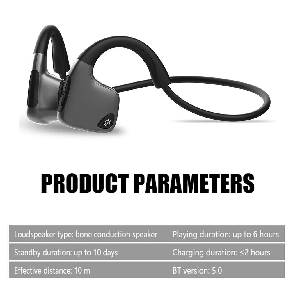 Bone Conduction Wireless Headphones Bluetooth 5.0 Earphones Running Open-Ear New