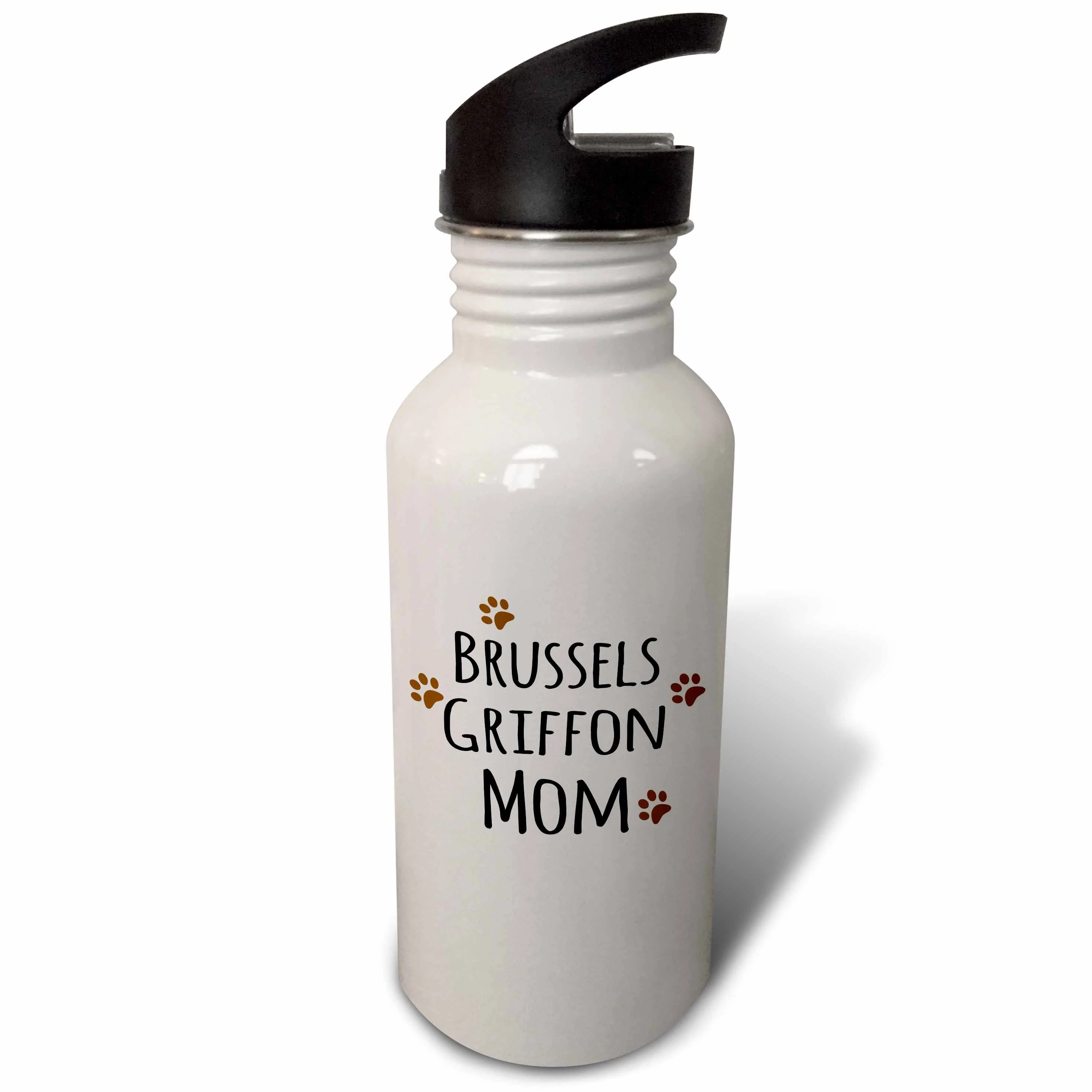 Brussels Griffon Dog Mom - Doggie by breed - brown muddy paw prints love - doggy lover - pet owner 21 oz Sports Water Bottle wb-154086-1