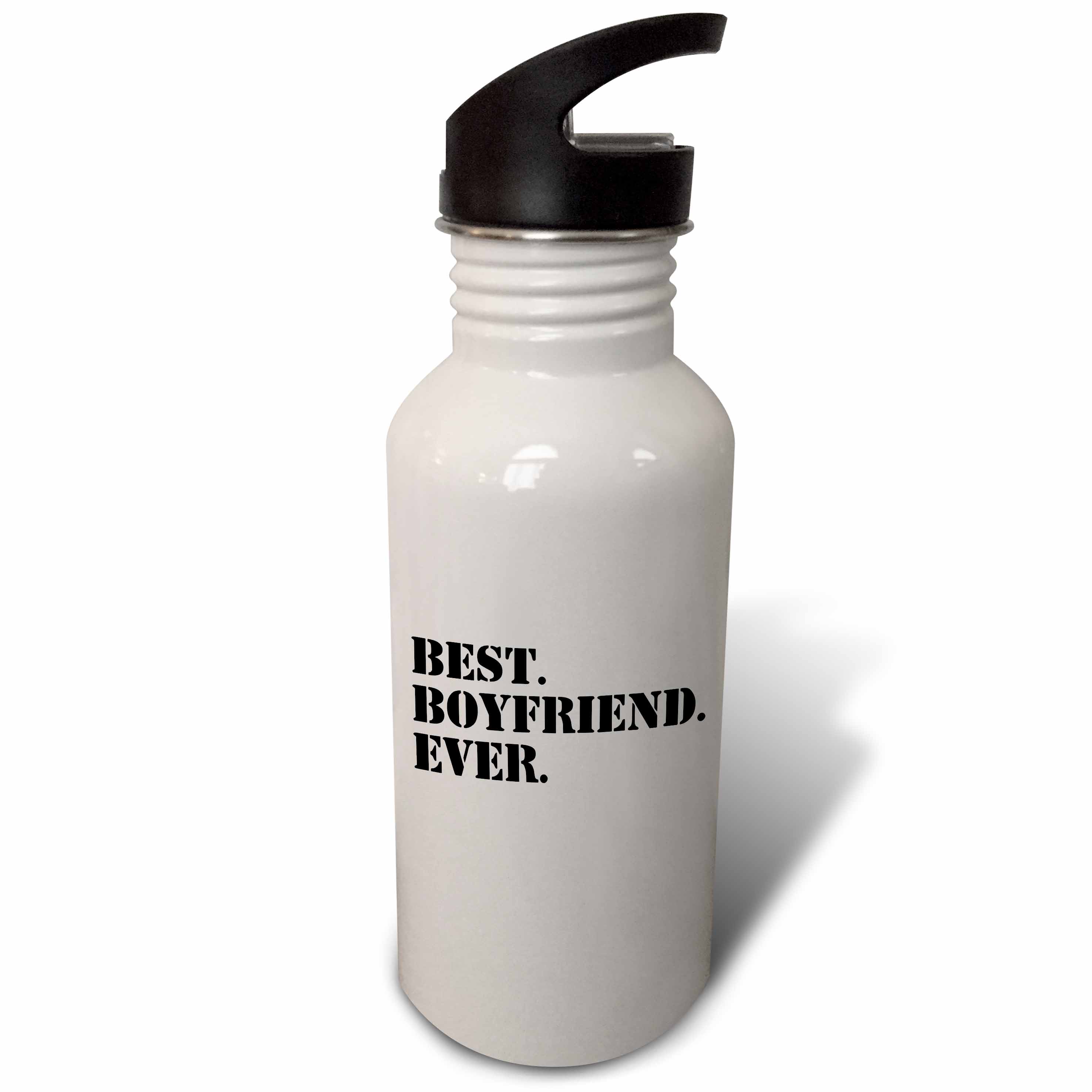 Best Boyfriend Ever, Gifts for him, Anniversary, Valentines Day, black text 21 oz Sports Water Bottle wb-203241-1