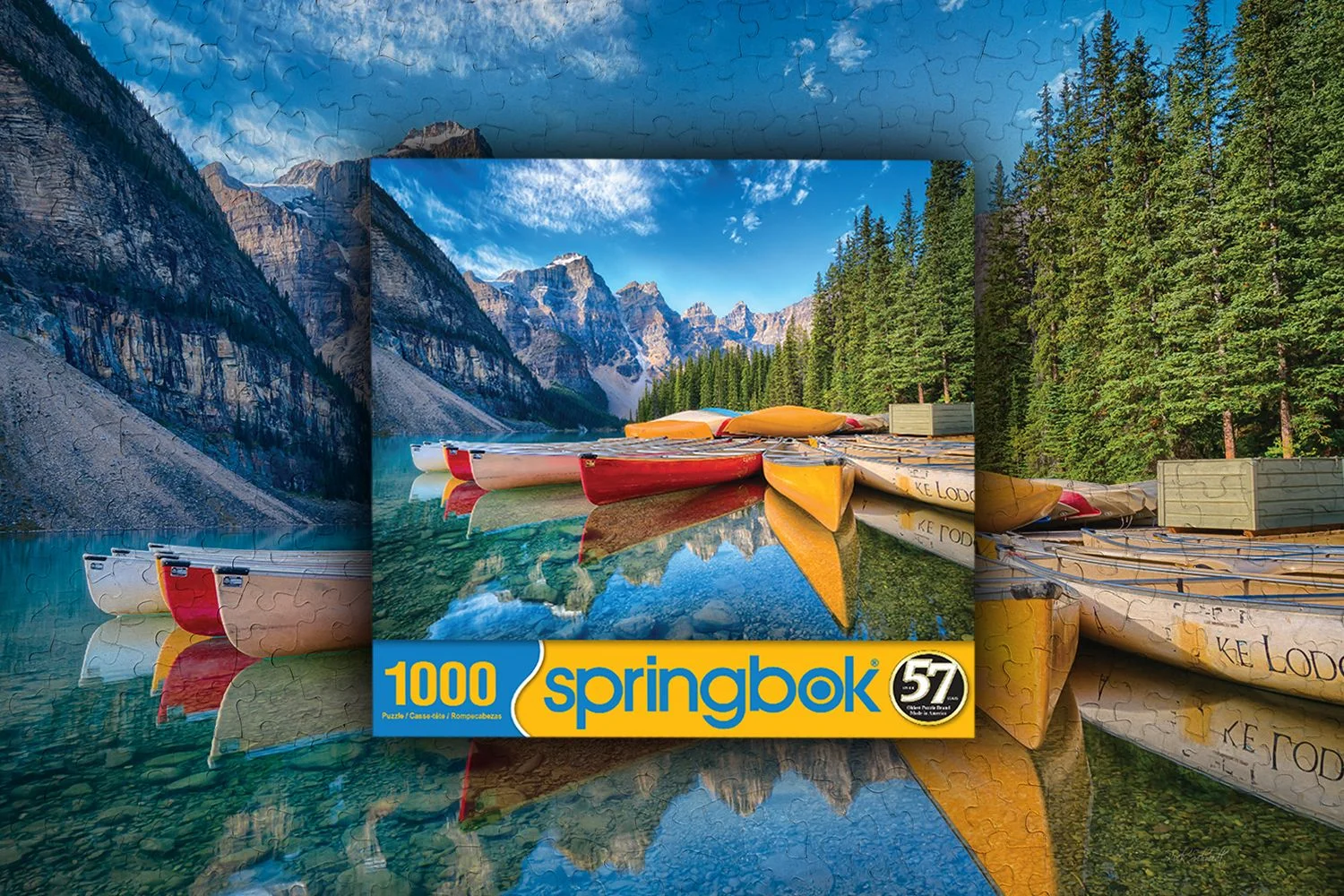 Springbok Calm Canoes - 1000 Piece Jigsaw Puzzle Adults - Unique Cut Pieces