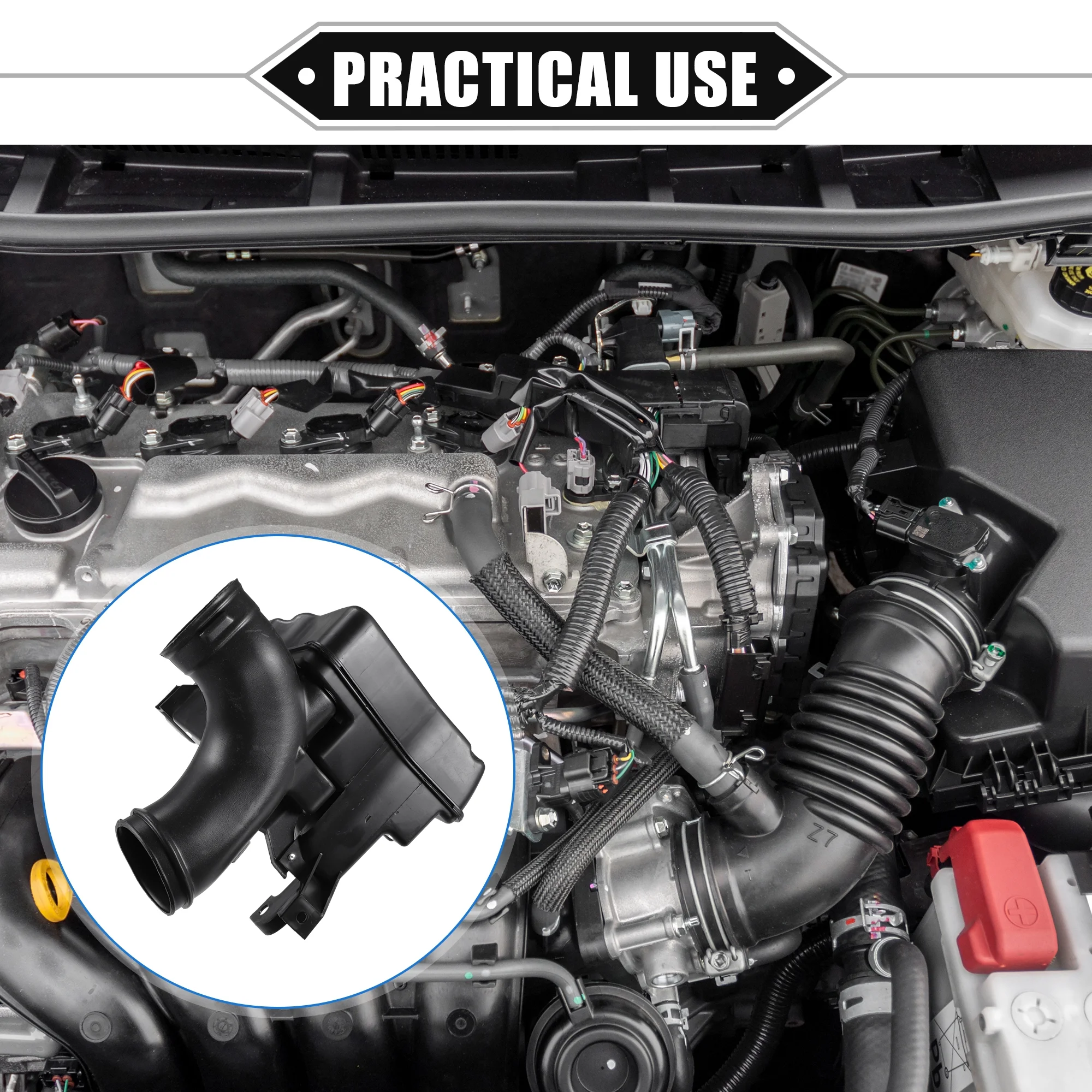 Unique Bargains Engine Air Intake Resonator Chamber Resonator Assembly for Honda Accord 2008-2012 Durable Plastic Black