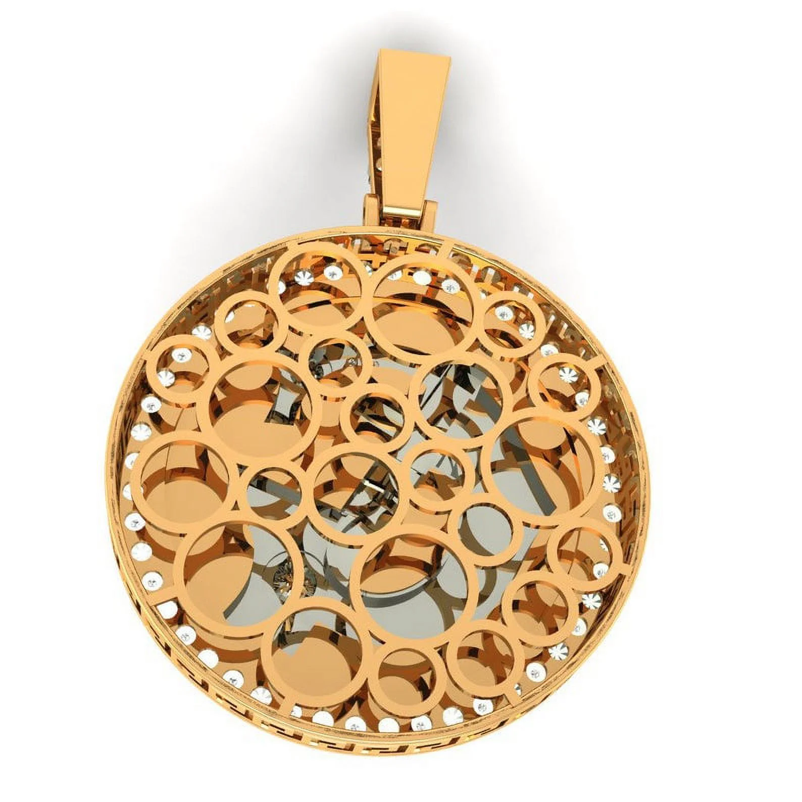 Real Genuine Diamond Scottish Rite 32 Degree Wings Up Masonic Knights Templar Freemasonry Freemason Pendent 10K Gold Over Charm 2''