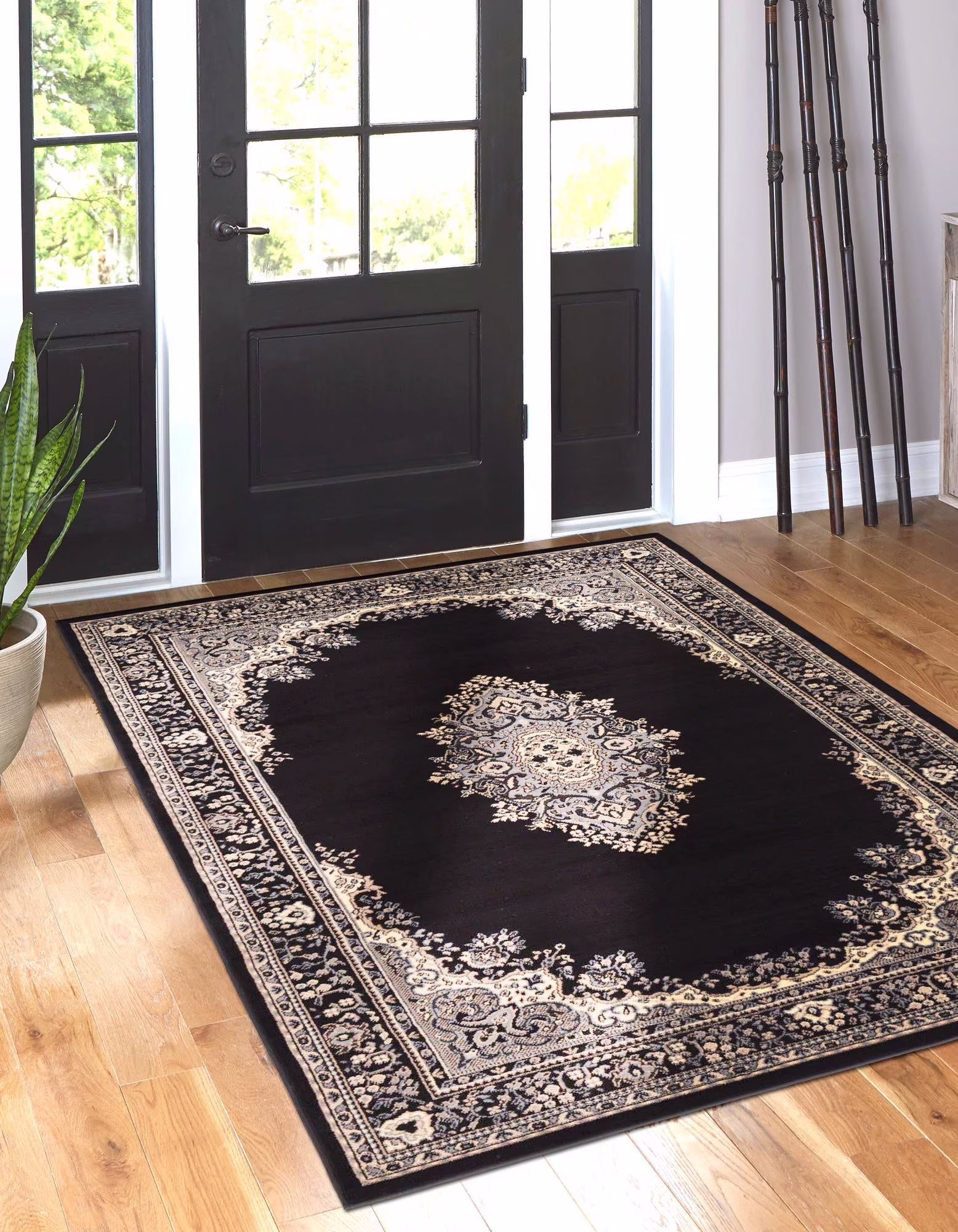 Unique Loom Washington Reza Rug Black/Beige 7' 1