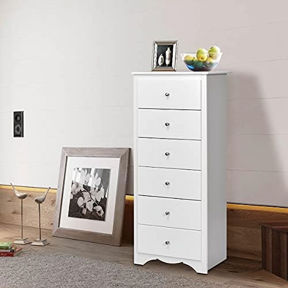 NLIBOOMLife 6 Dresser Chest  Free Standing Wooden  Cabinet w/Metal Handles  Classic Tall Dresser Organizer  Multi-Functional Home  for Hallway Living Room  Grey