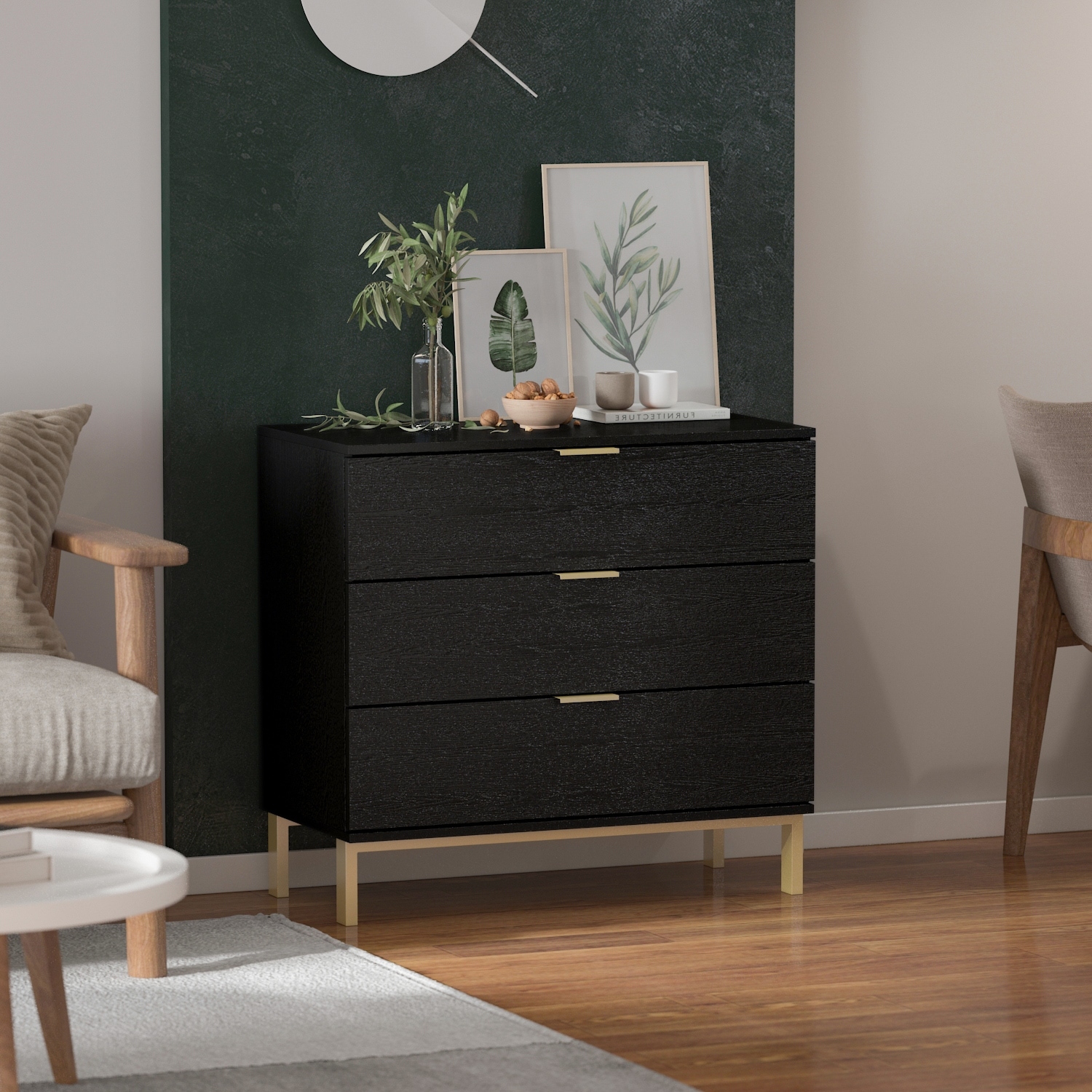 FUFU&GAGA 3-Drawer Dresser for Displaying & storage